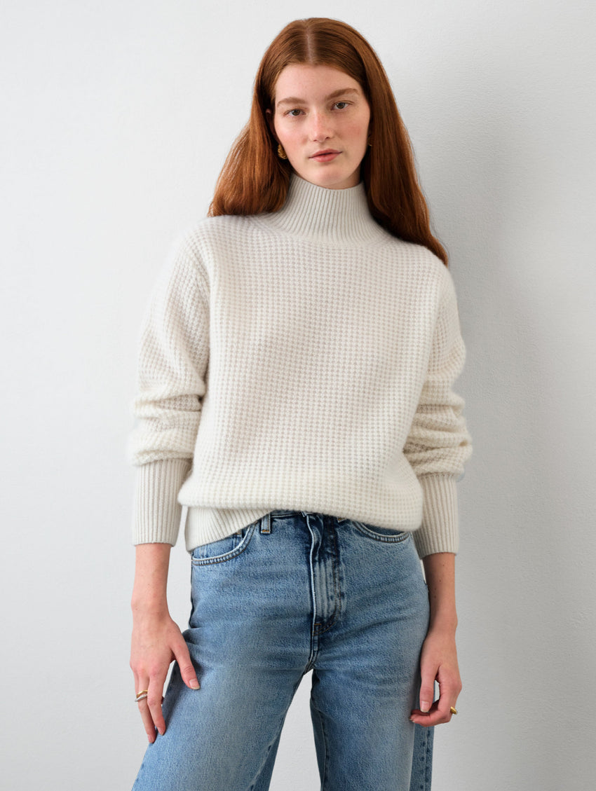 Cashmere Waffle Turtleneck