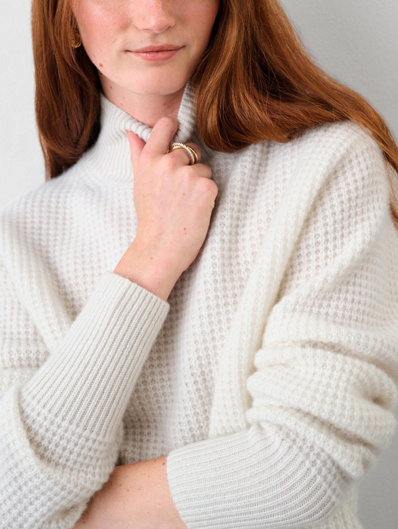 Cashmere Waffle Turtleneck