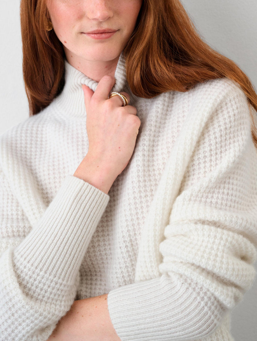 Cashmere Waffle Turtleneck