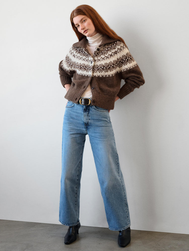 Plush Alpaca Blend Fair Isle Cardigan
