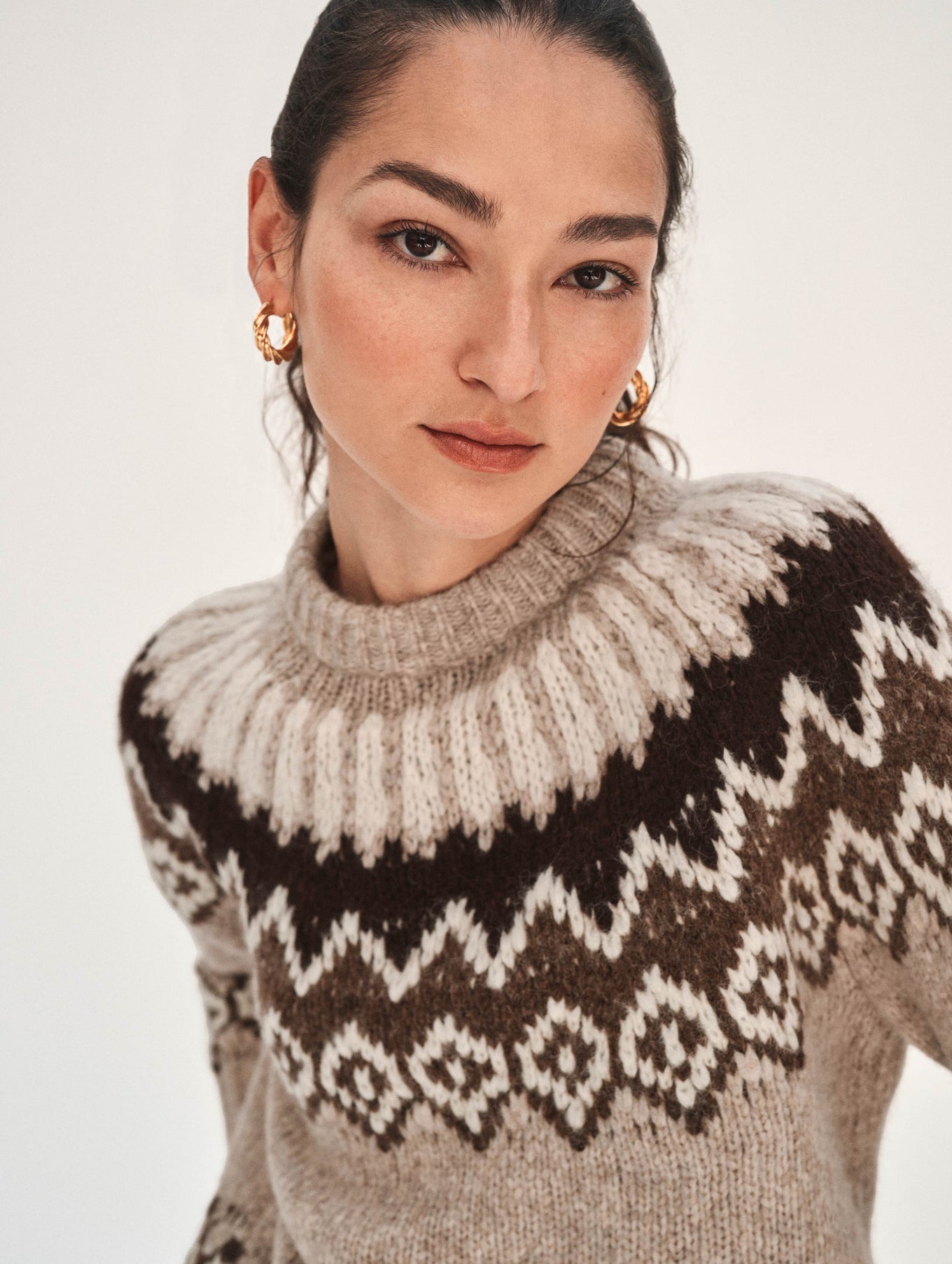 Plush Alpaca Blend Fair Isle Crewneck