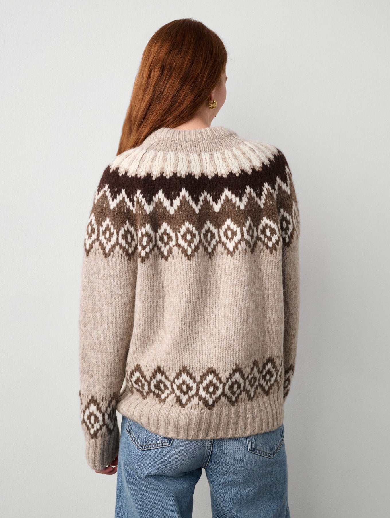 Plush Alpaca Blend Fair Isle Crewneck
