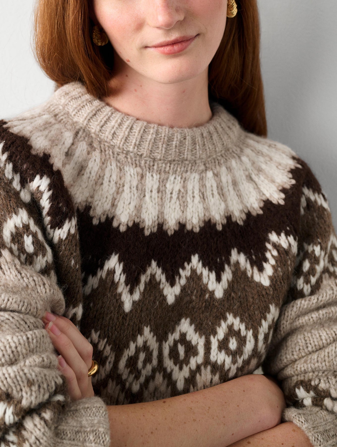Plush Alpaca Blend Fair Isle Crewneck
