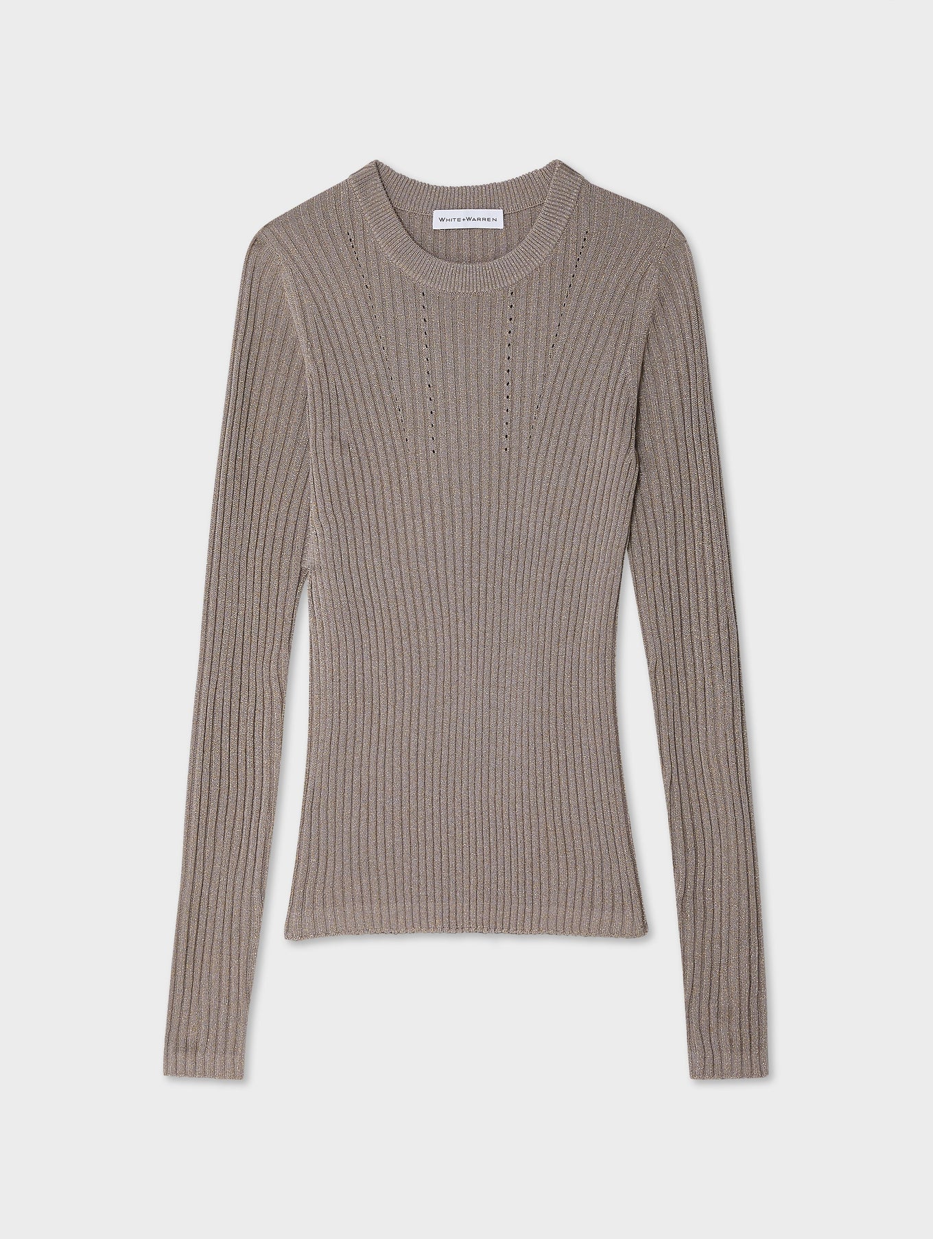 Metallic Shine Ribbed Crewneck