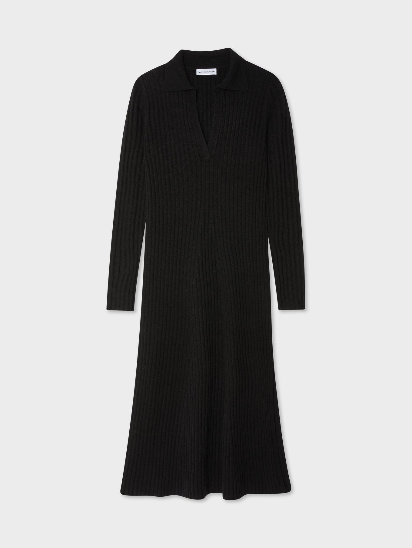 Merino Cashmere Ribbed Polo Dress