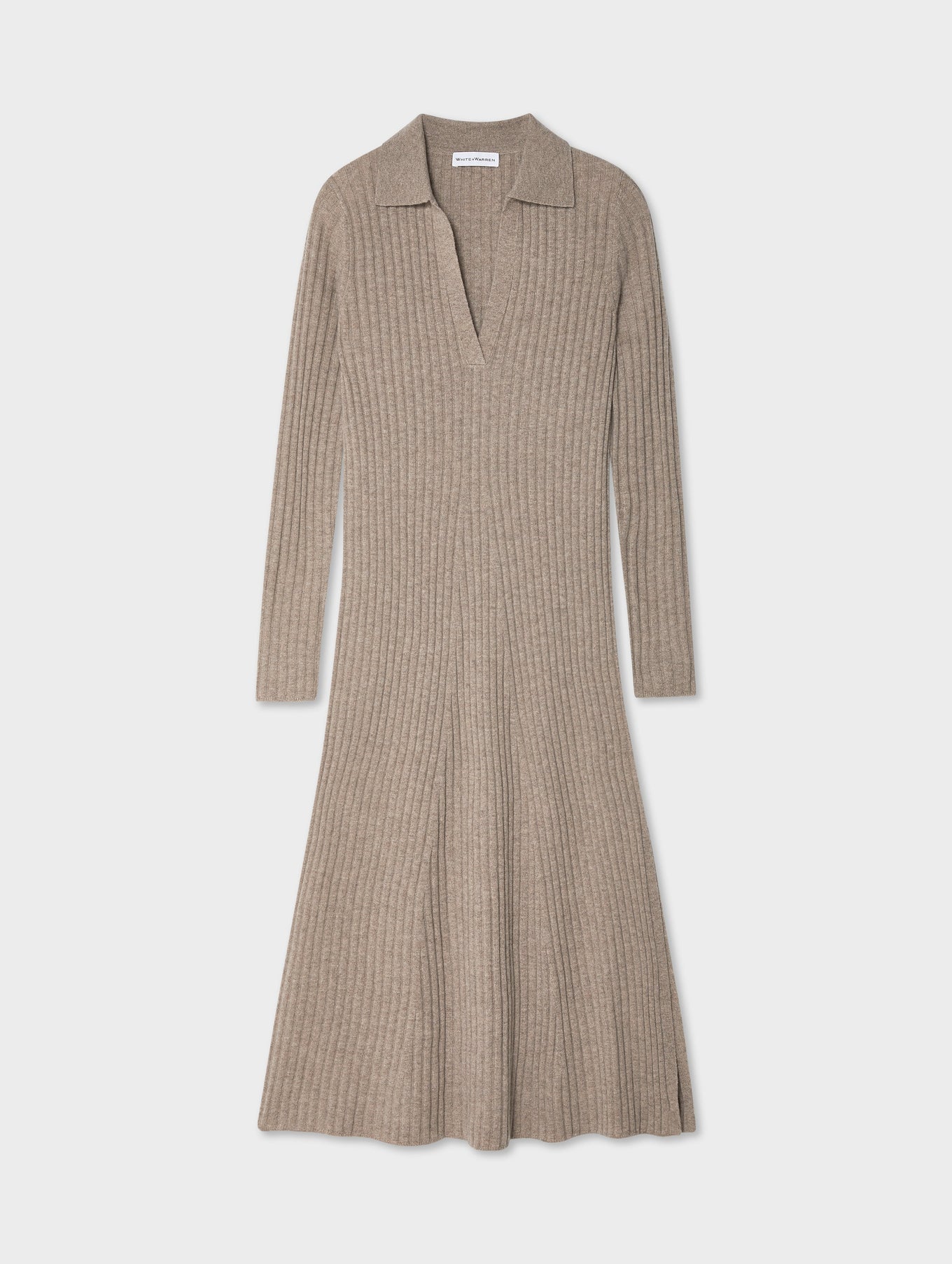 Merino Cashmere Ribbed Polo Dress