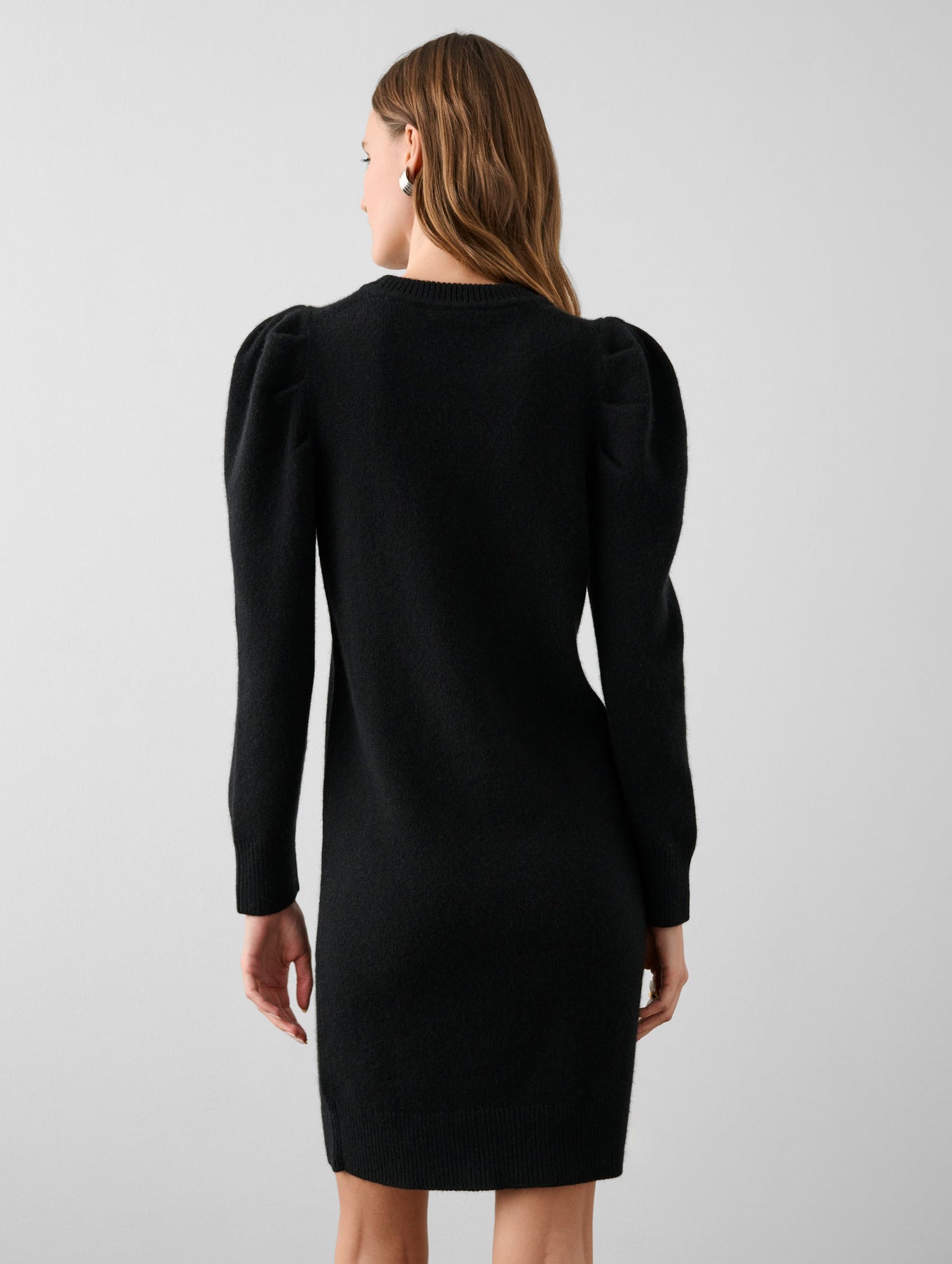 Merino Cashmere Puff Sleeve Dress