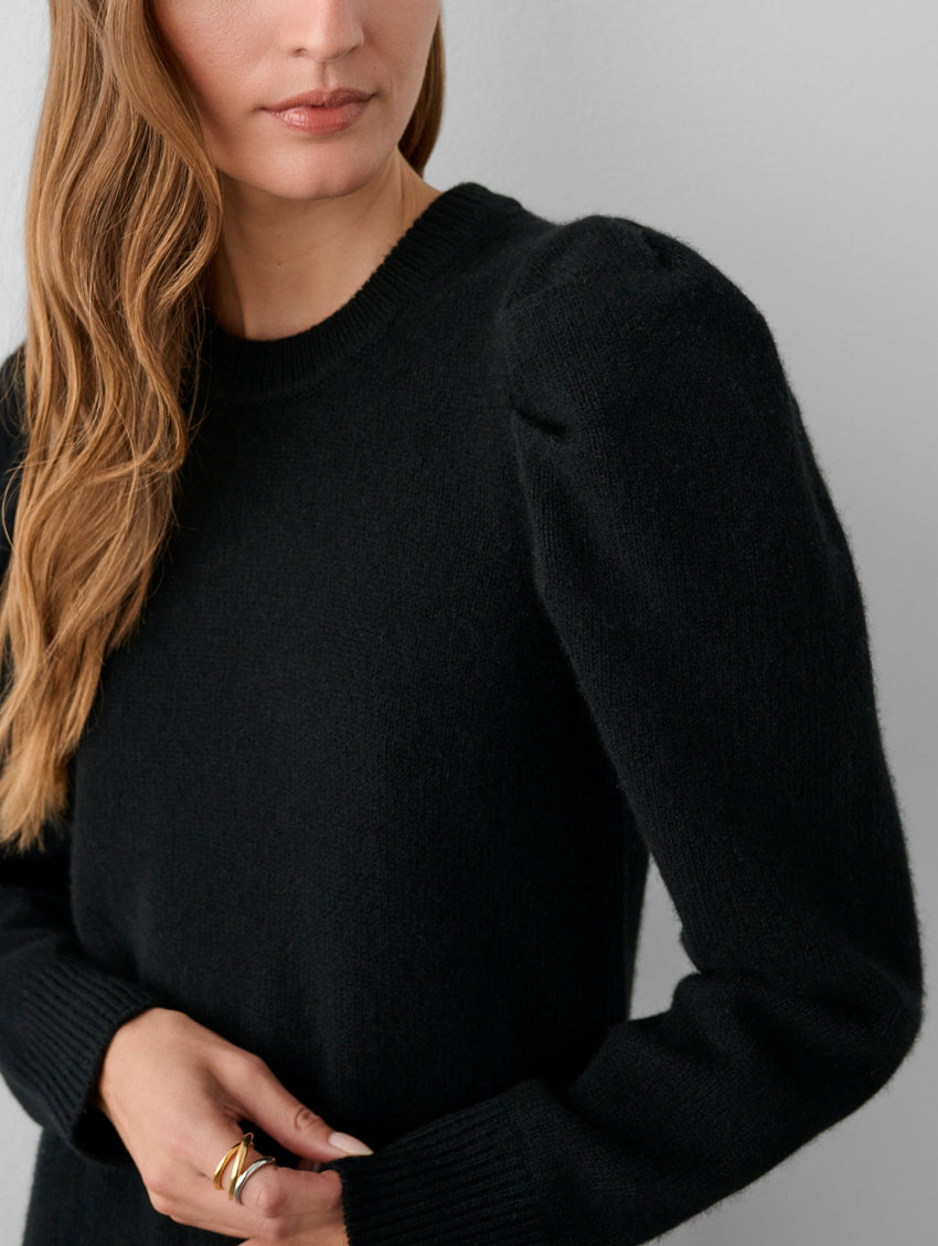 Merino Cashmere Puff Sleeve Dress