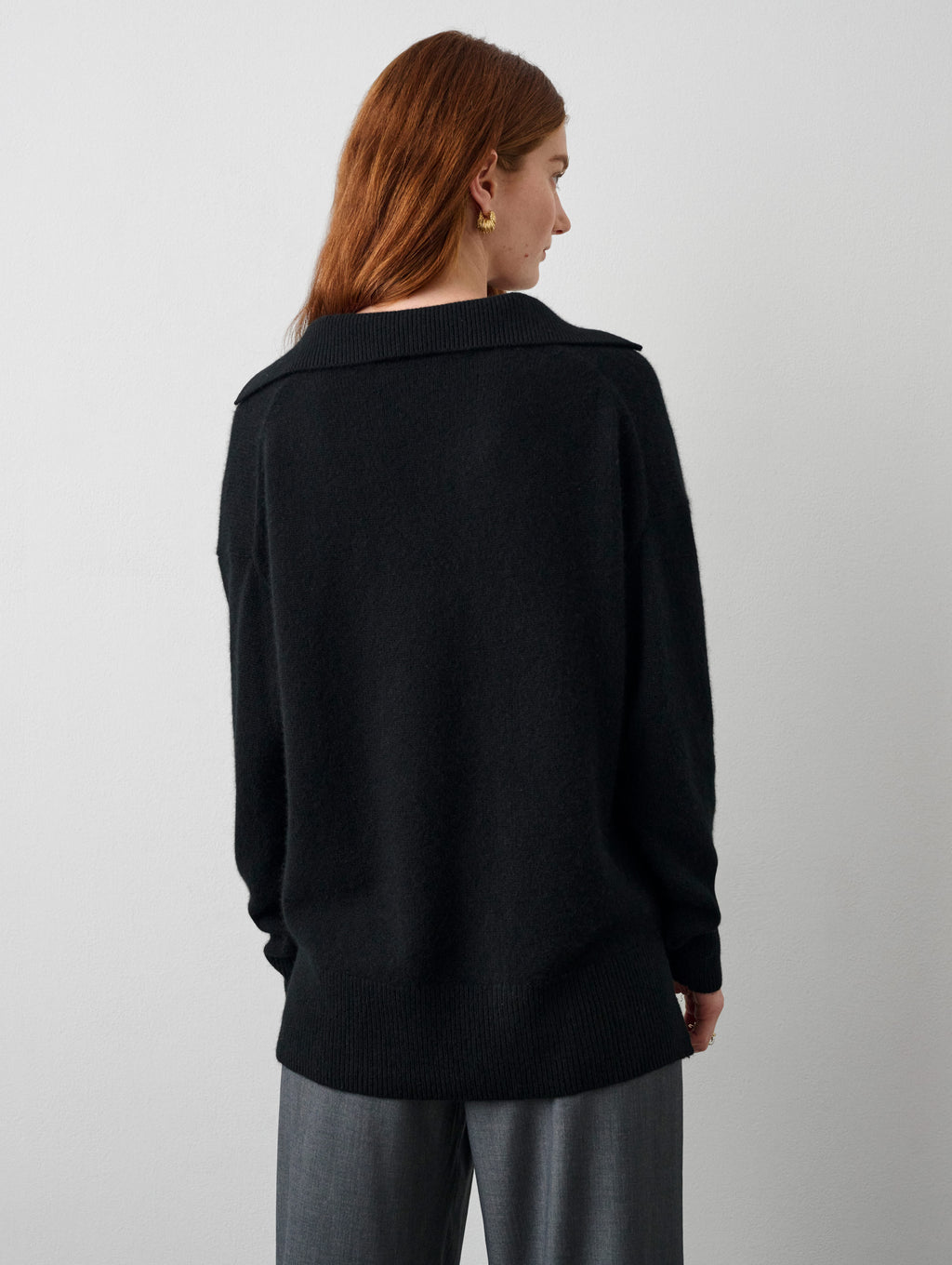 Cashmere Polo Sweater – White + Warren