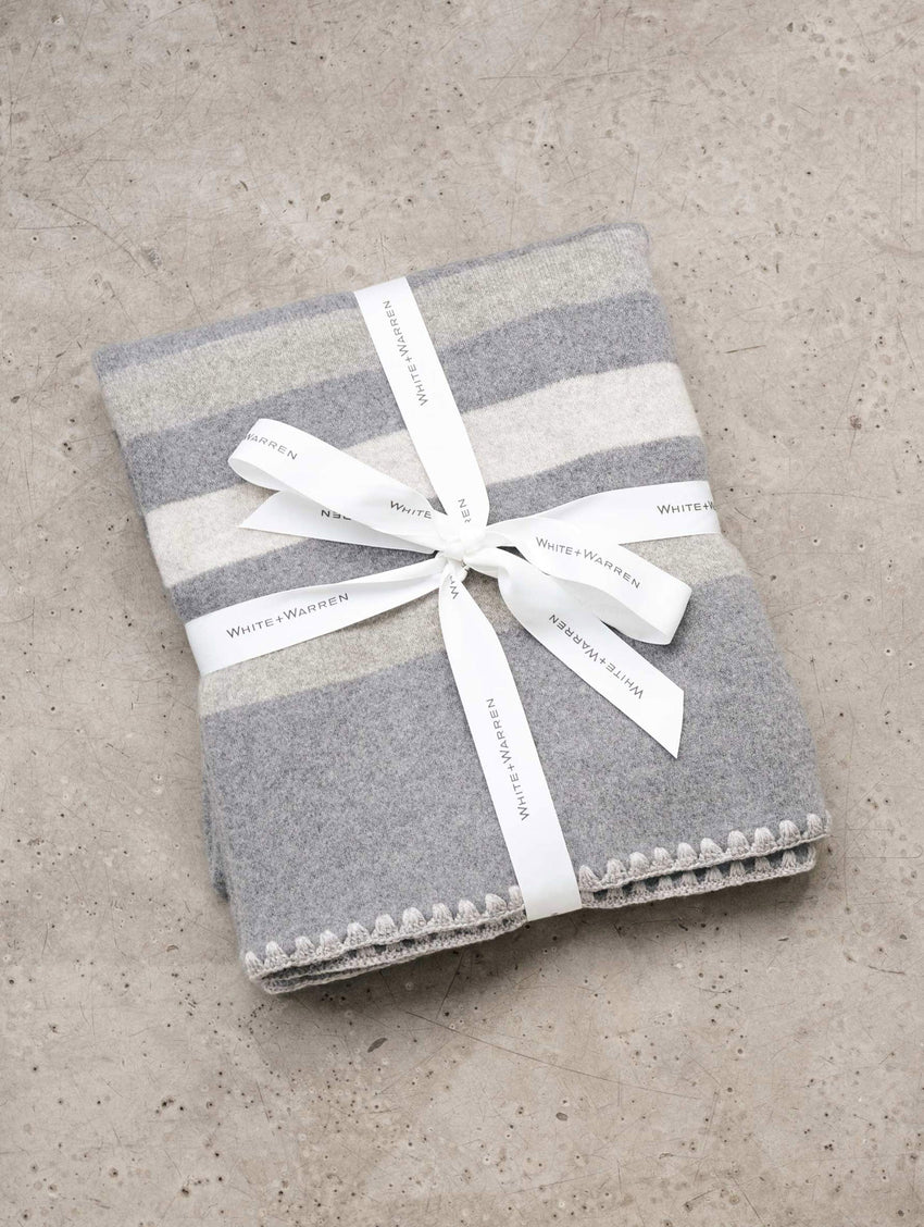 Cashmere Crochet Trim Blanket
