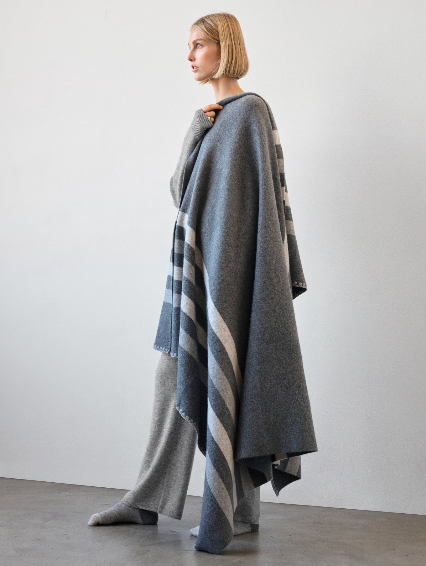 Cashmere Crochet Trim Blanket