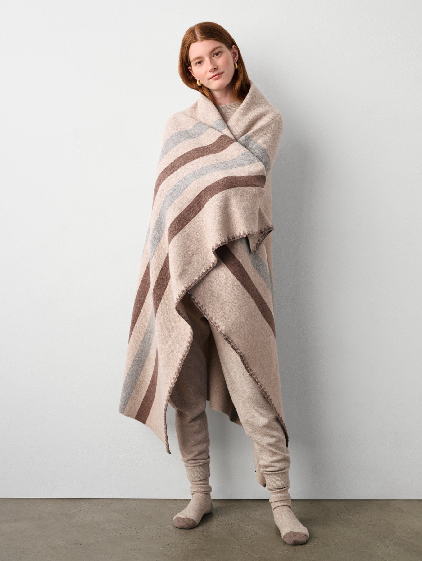 Cashmere Crochet Trim Blanket