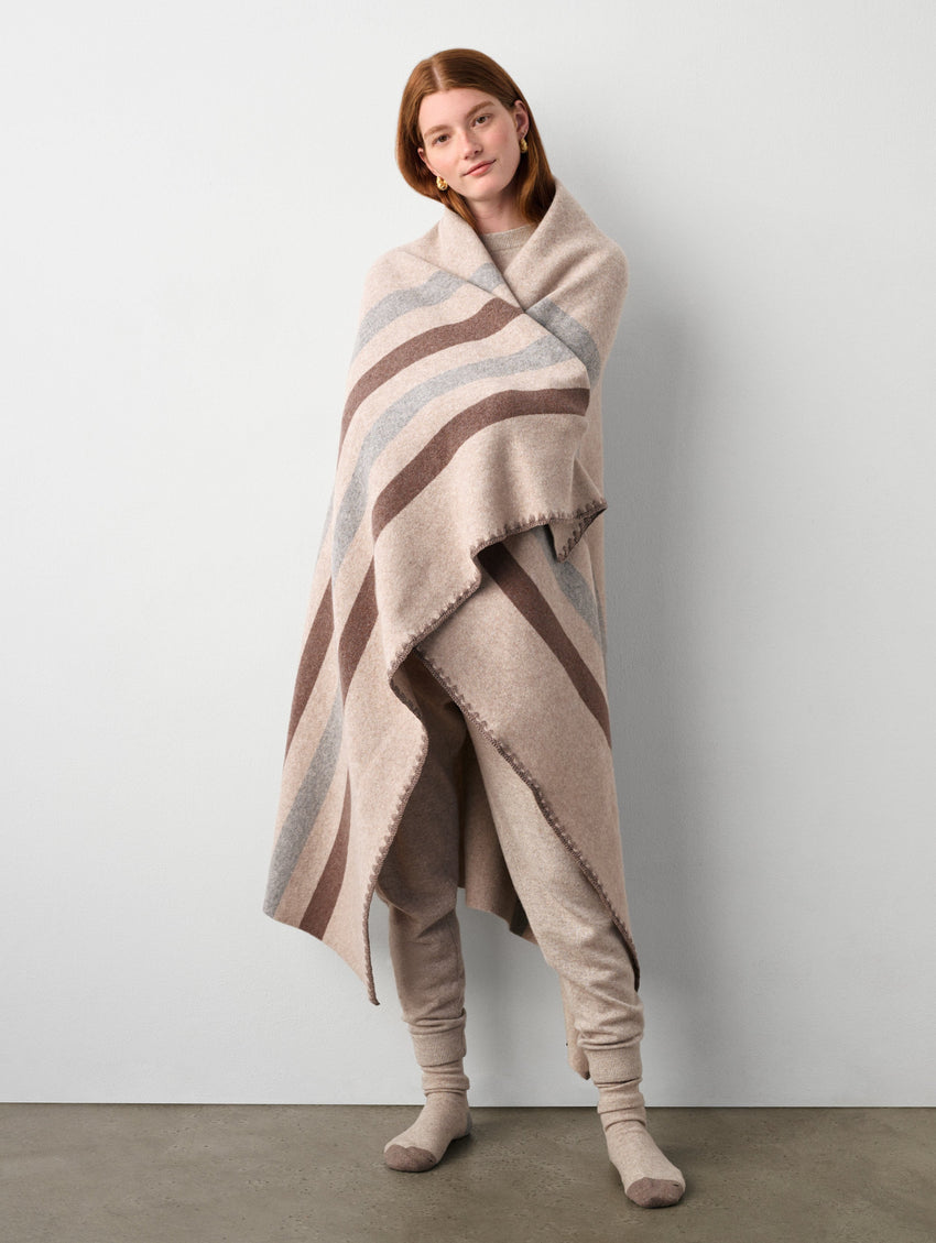 Cashmere Crochet Trim Blanket