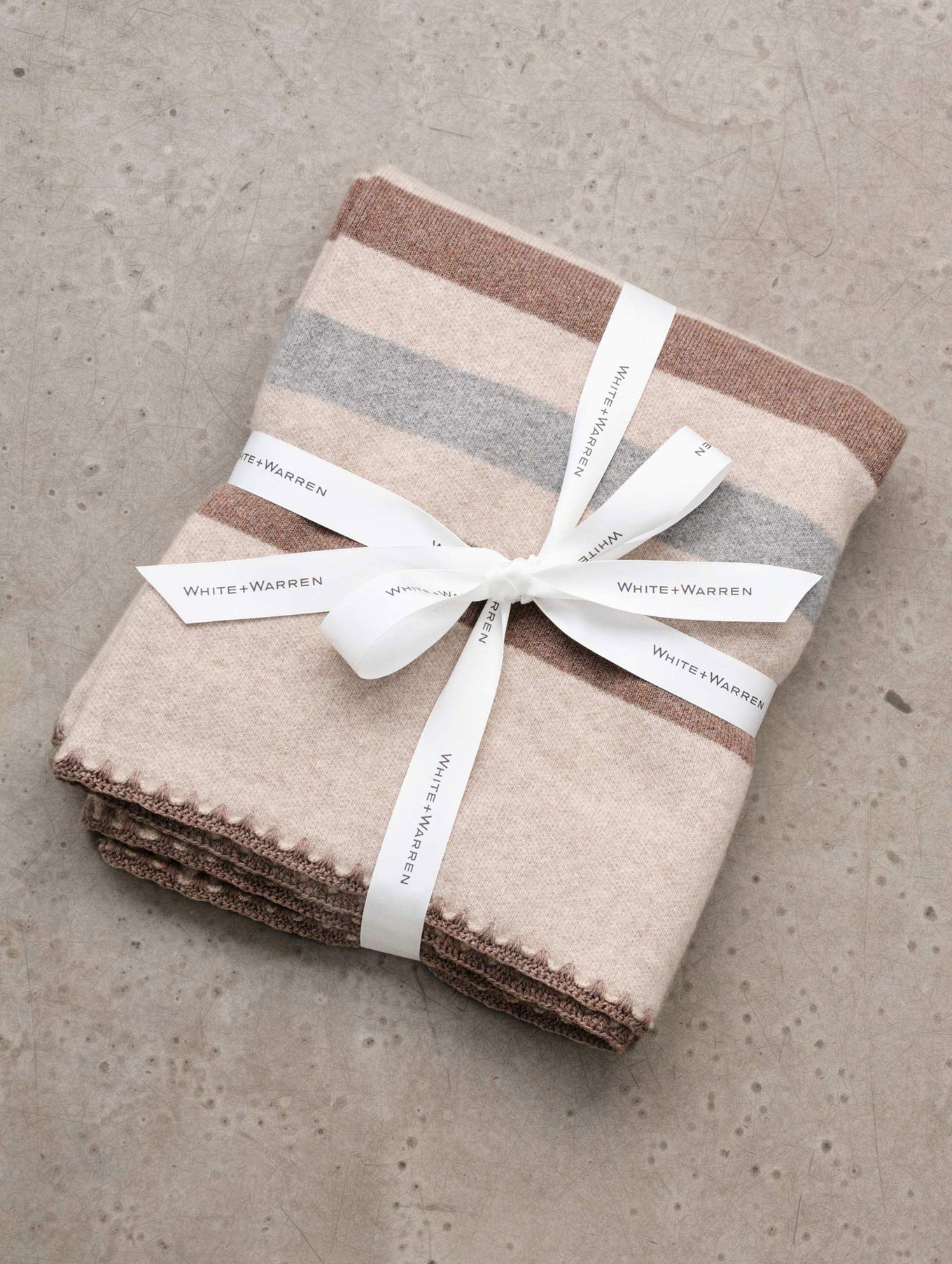 Cashmere Crochet Trim Blanket