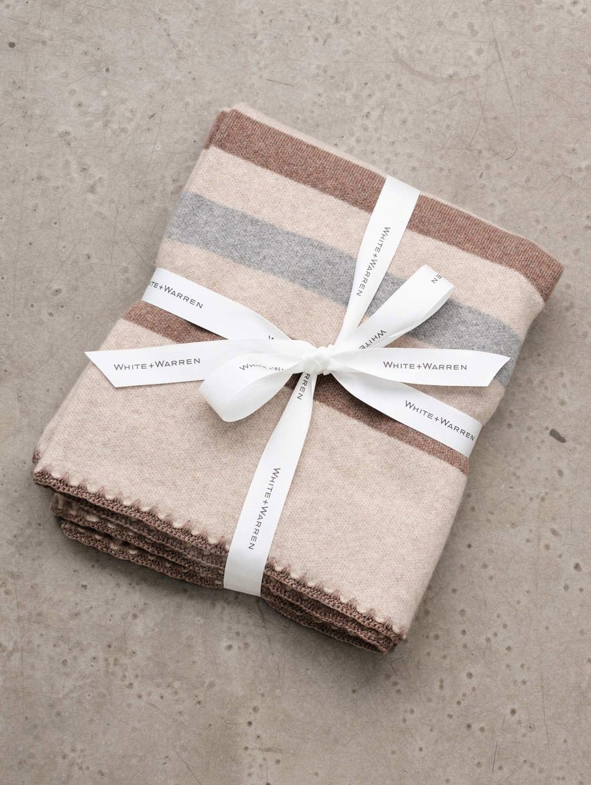 Cashmere Crochet Trim Blanket