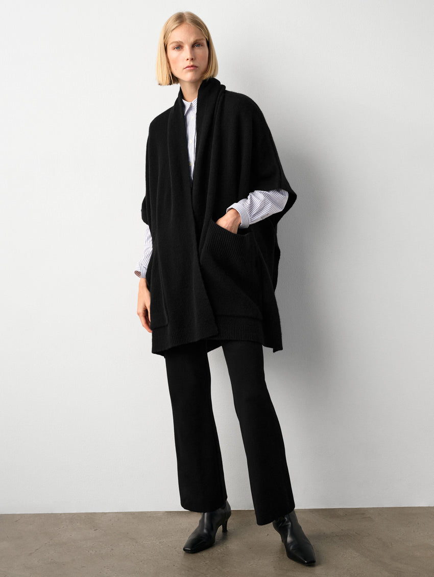 Merino Cashmere Open Poncho