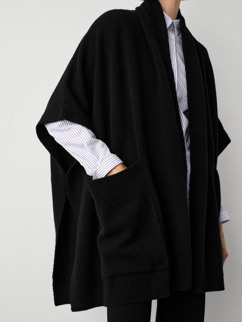 Merino Cashmere Open Poncho