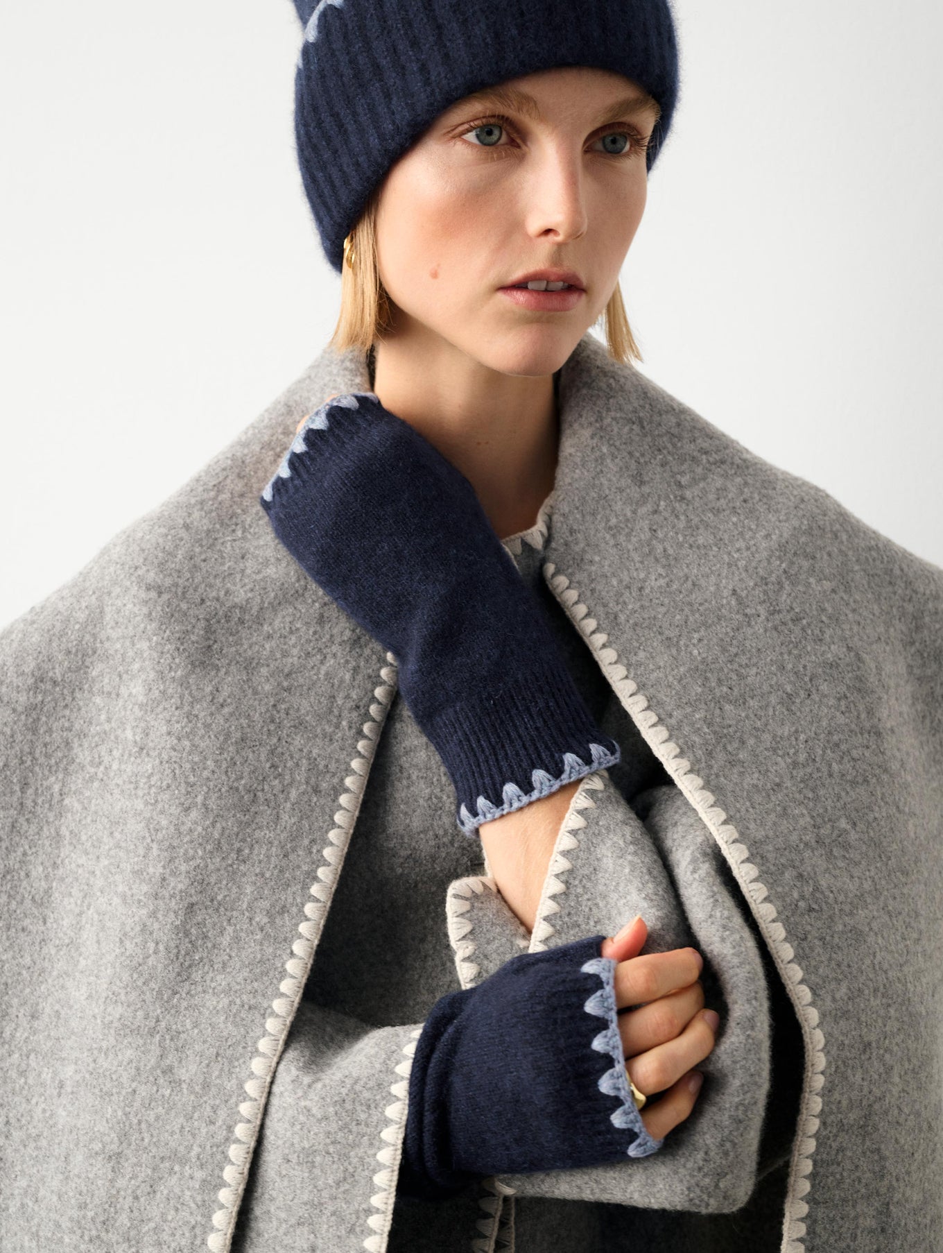 Cashmere Crochet Trim Arm Warmer