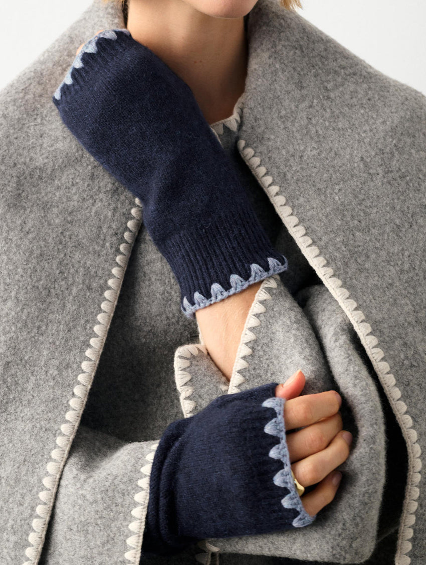 Cashmere Crochet Trim Arm Warmer