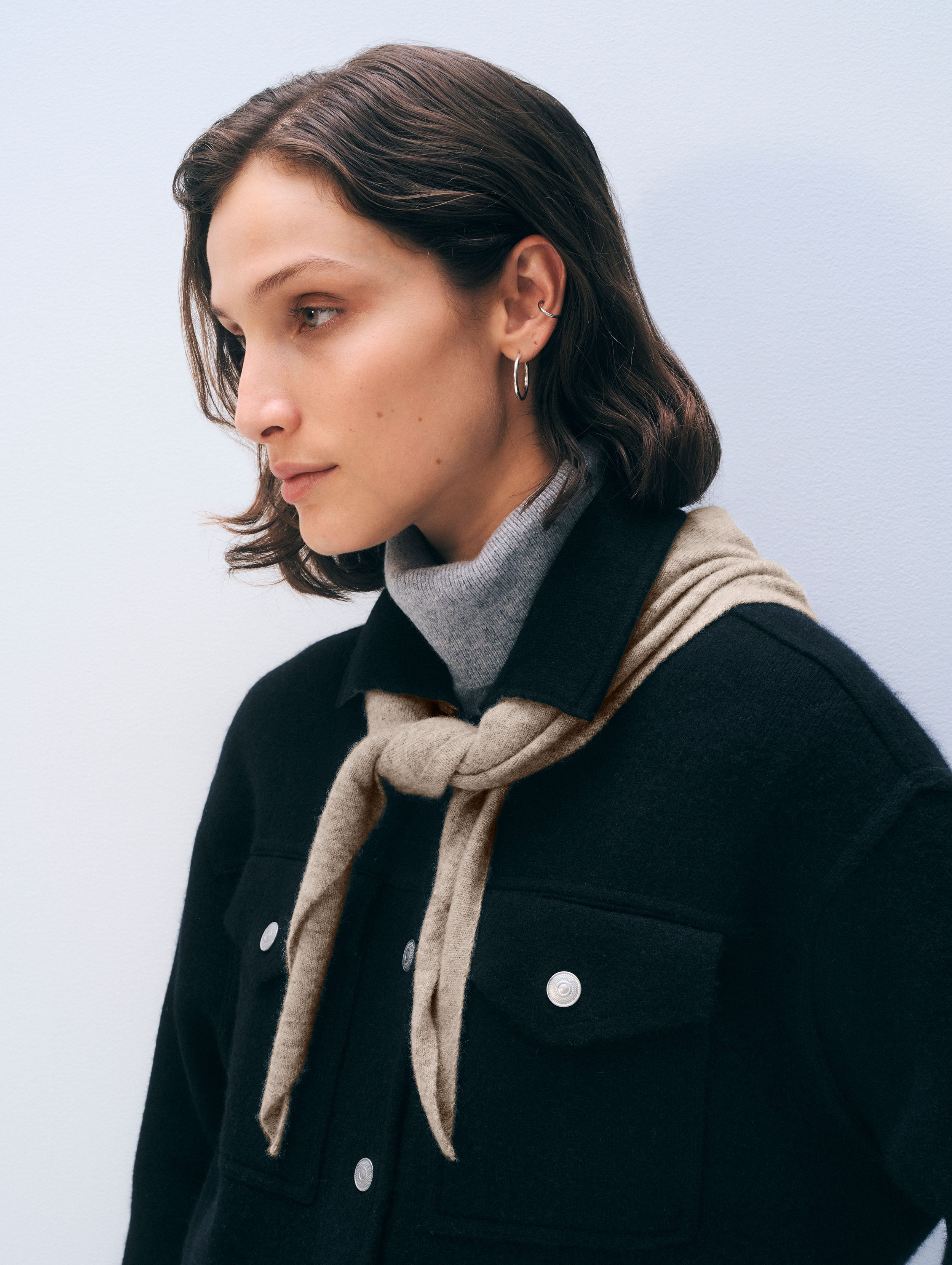 Cashmere Neckerchief | Taupe Heather