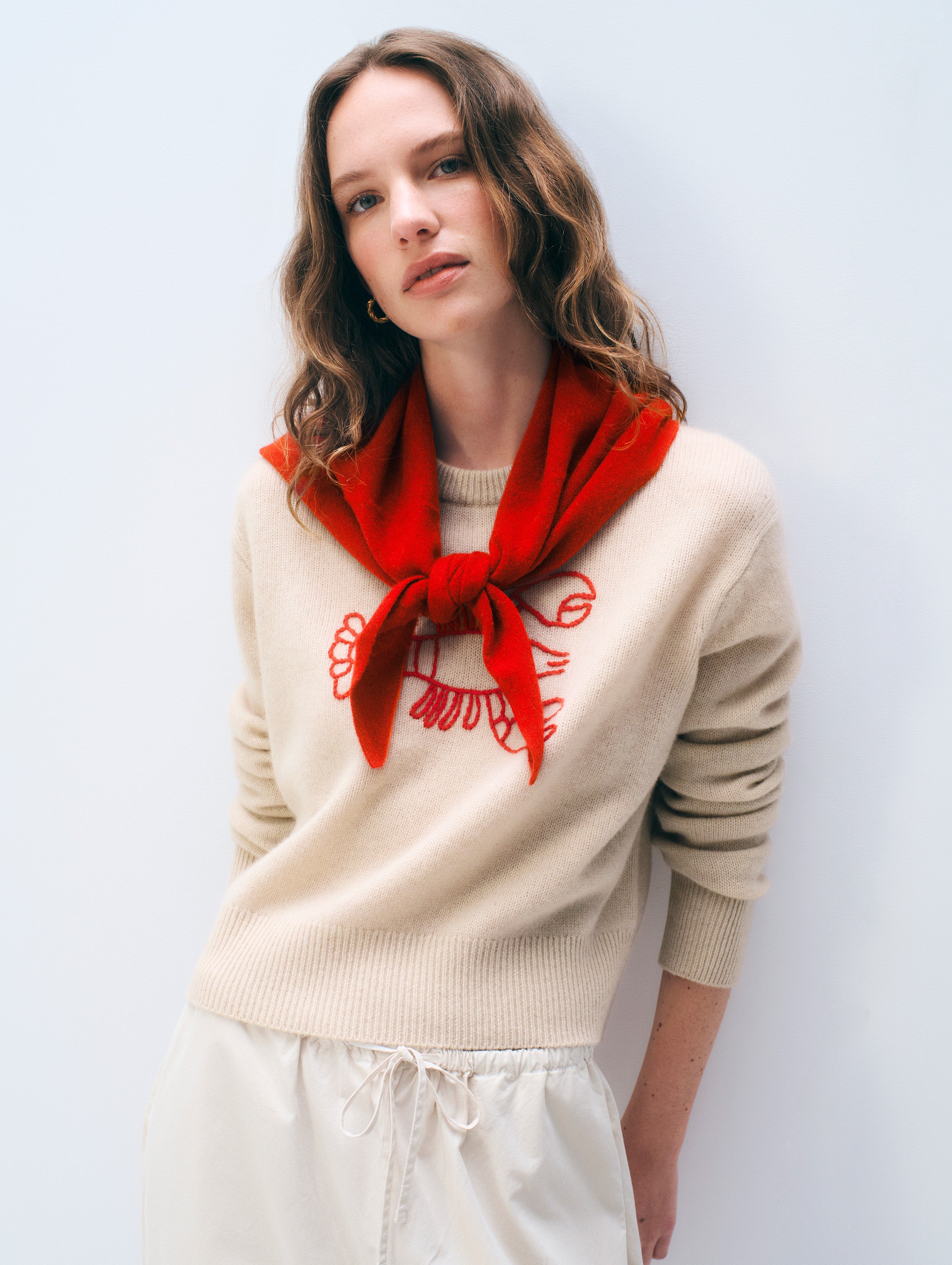 Cashmere Neckerchief | Tomato Red