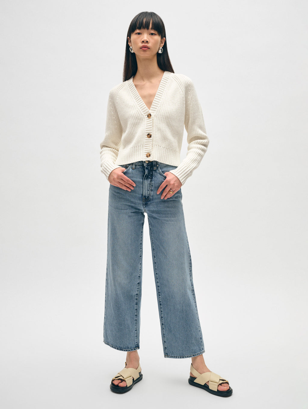 White and warren boyfriend cardigan hotsell