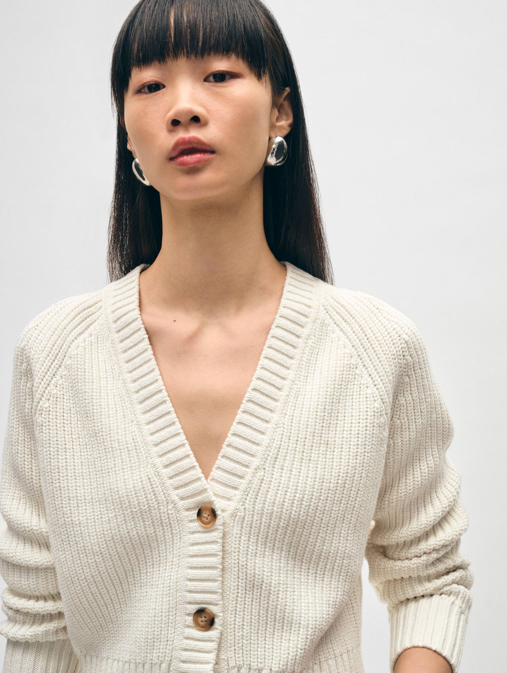 White cotton cardigan hotsell