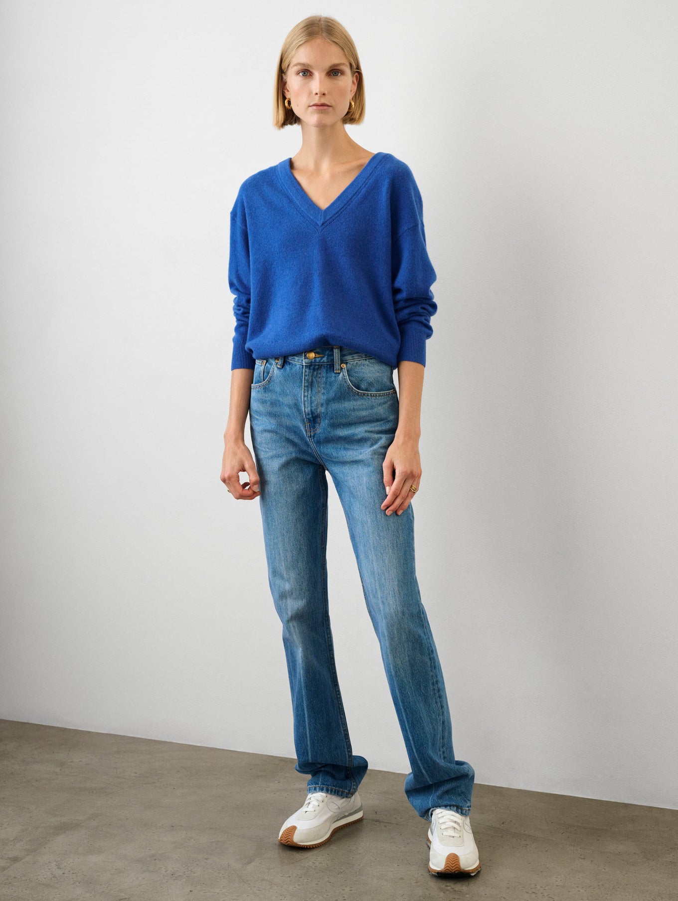 Cashmere Double V Neck