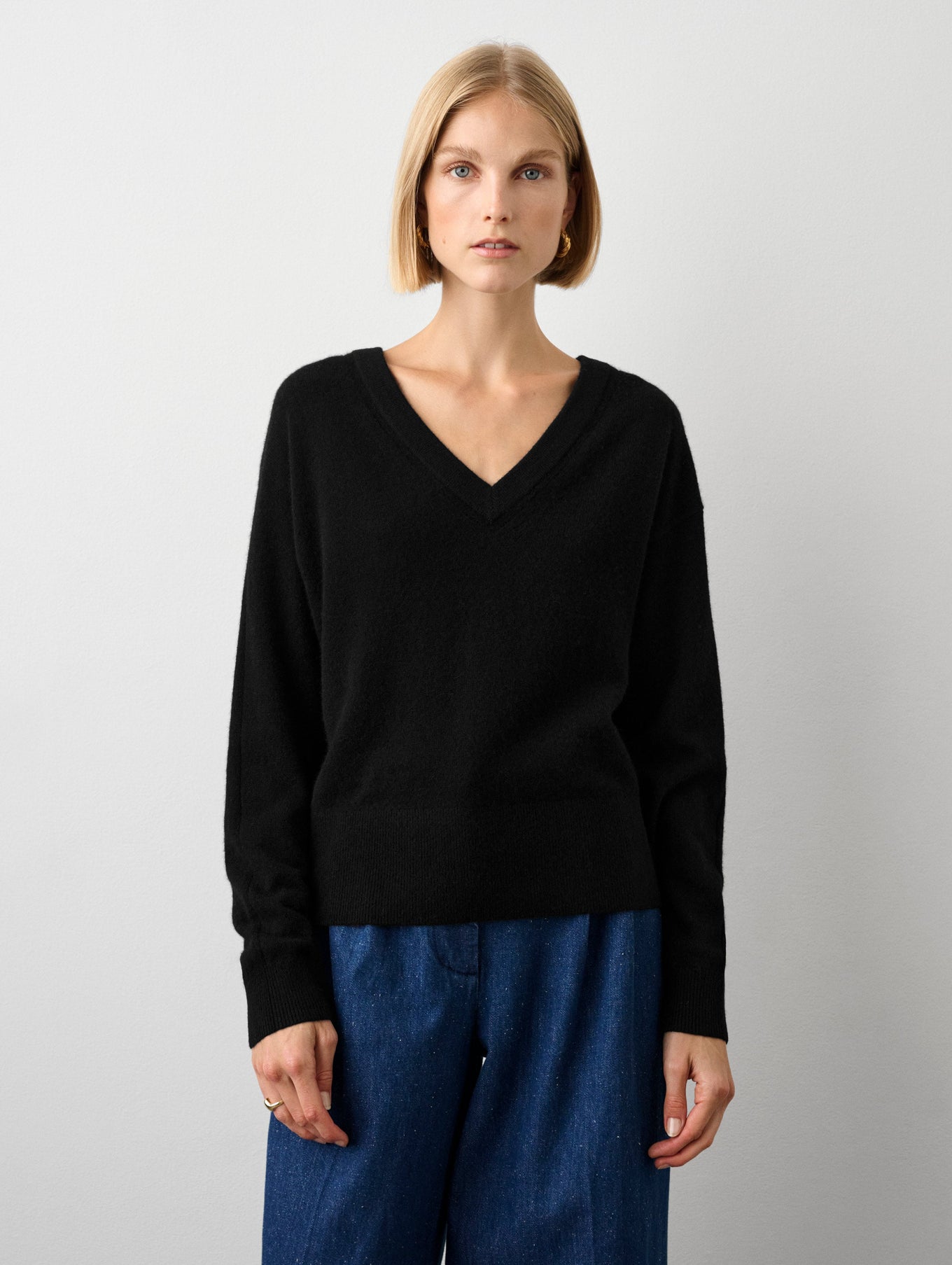 Cashmere Double V Neck