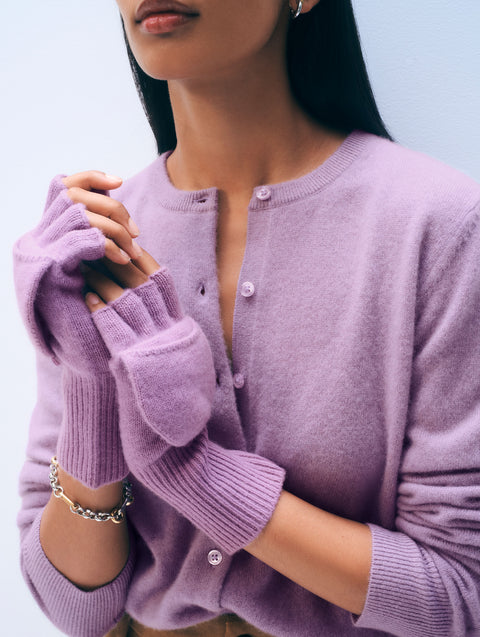 トップス semon unisex SA 2TONE KNIT LAVENDER Womens Long Sleeve Open Front Sweaters Drop Shoulder Ribbed Knit