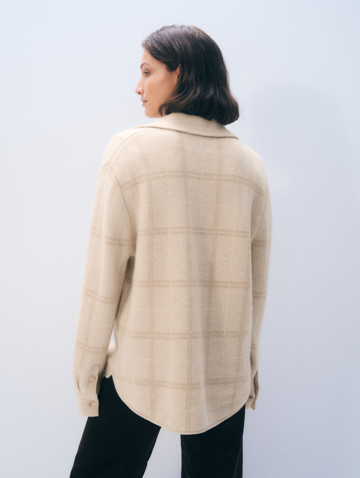 Cashmere Luxe Button Down Shacket | Natural Combo