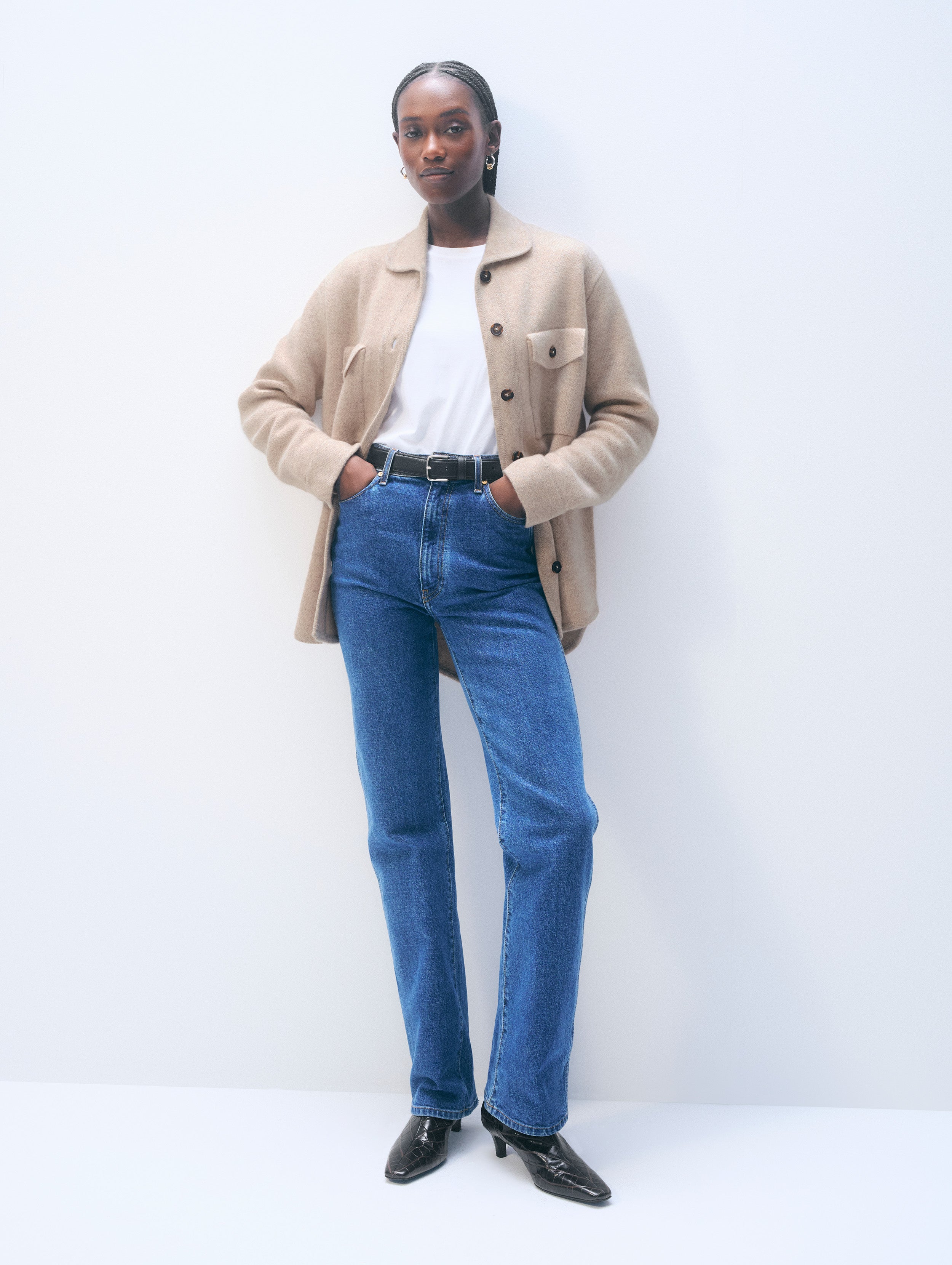 Cashmere Luxe Button Down Shacket | Sand Wisp Heather