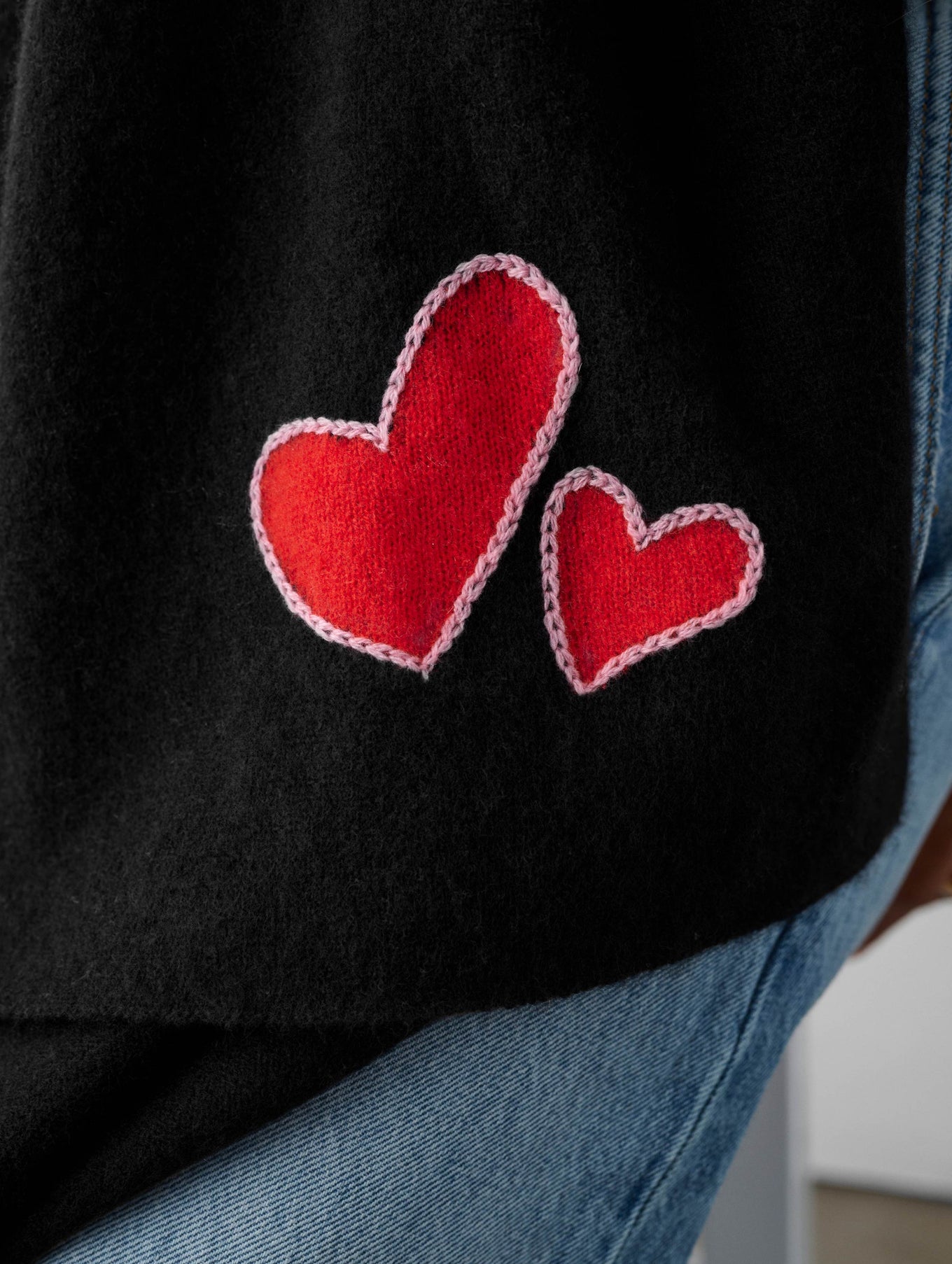 Cashmere Embroidered Heart Travel Wrap