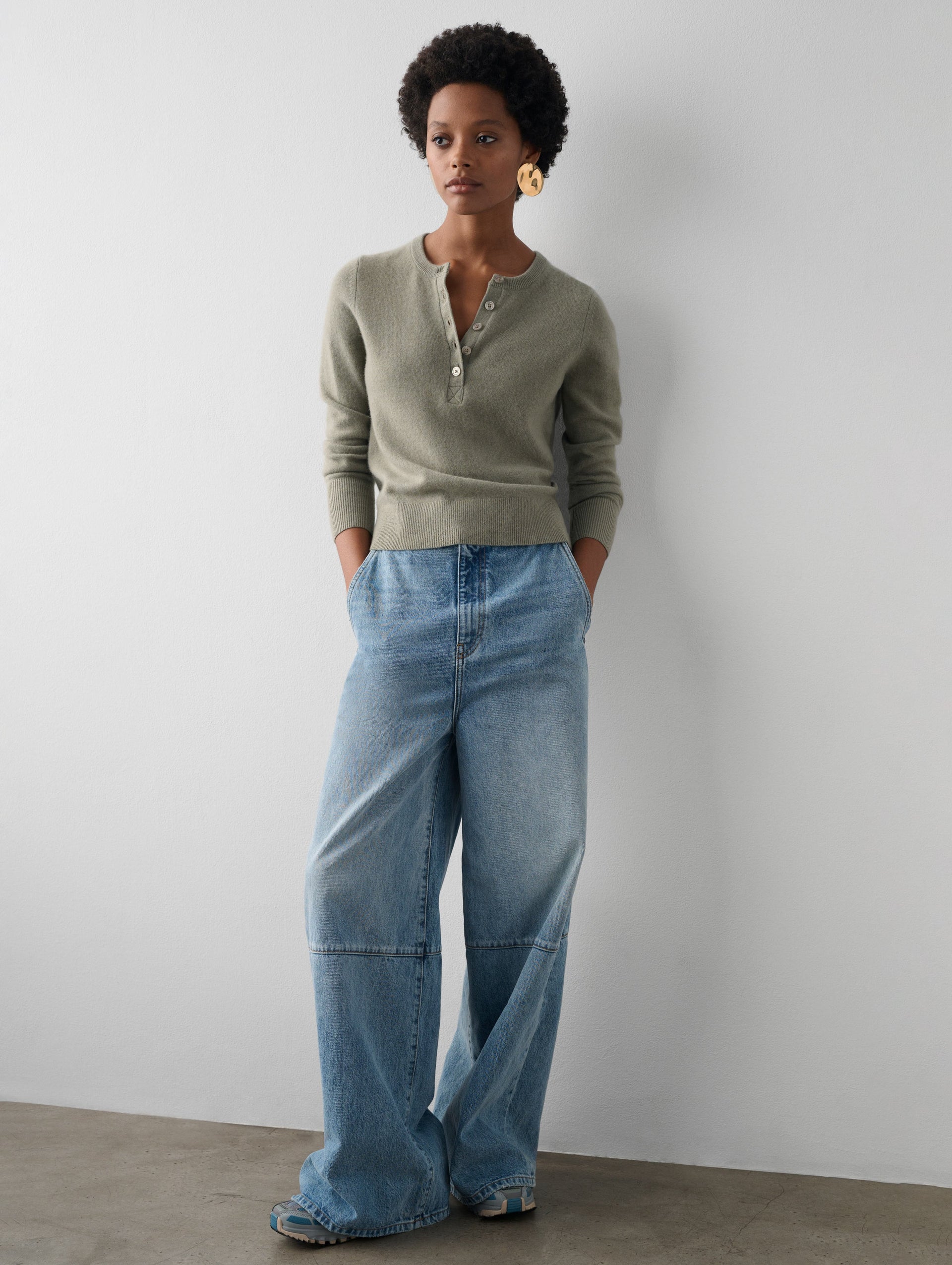 Cashmere henley womens top