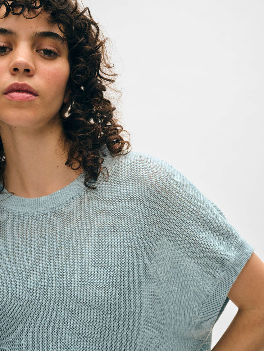 Linen Ribbed Easy Tee