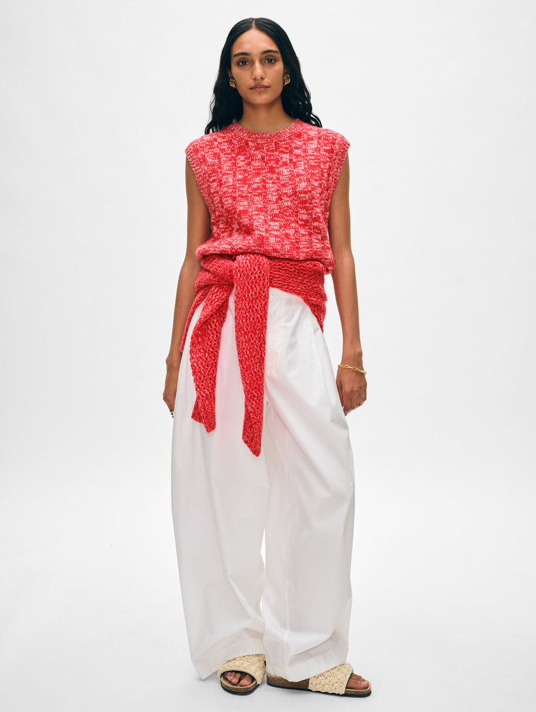 Cashmere Marled Wide Ribbed Shell – White + Warren