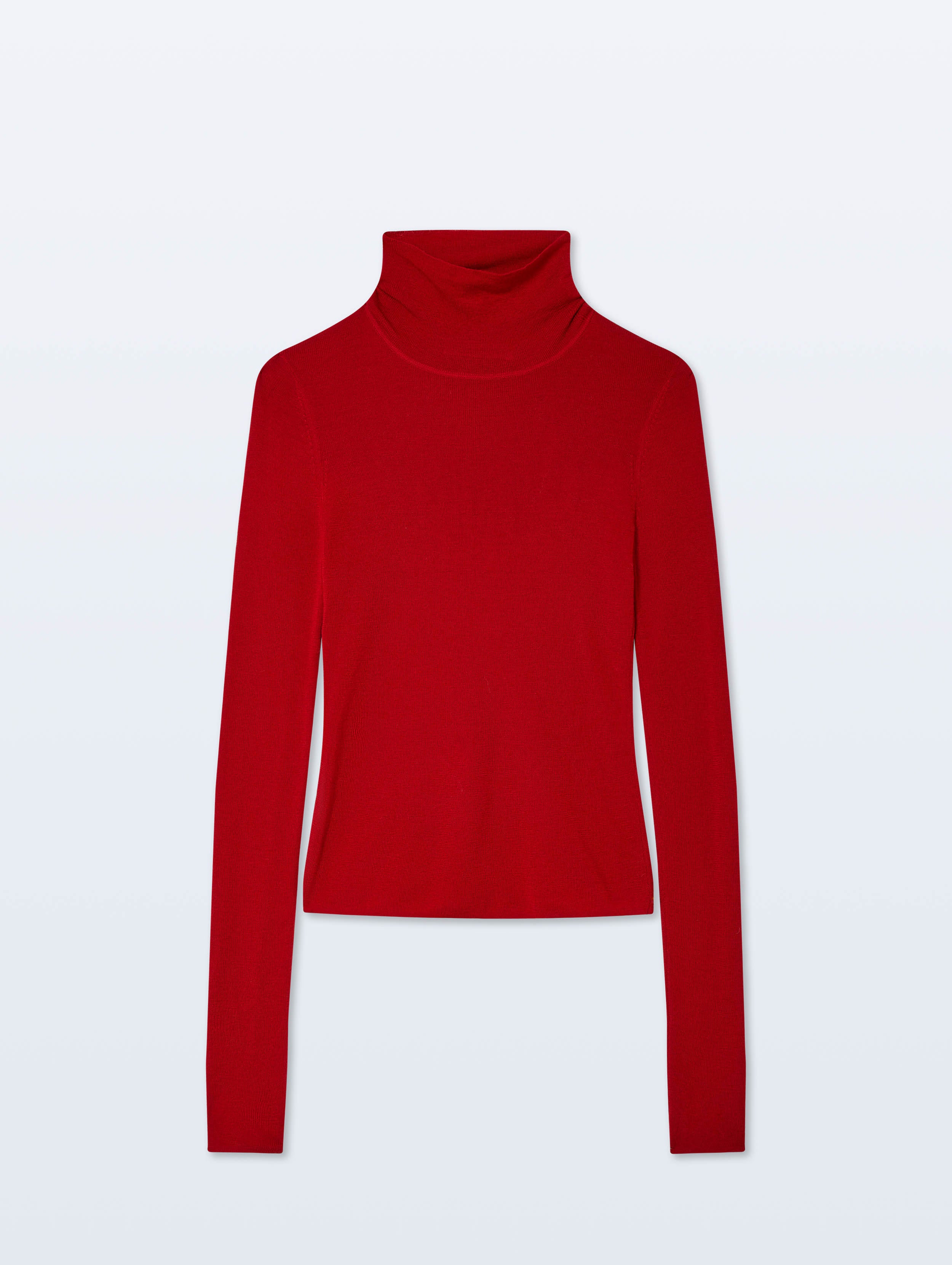 deres back linen turtle neck sweater赤 Project Cece | Turtleneck Sweater Dark Red