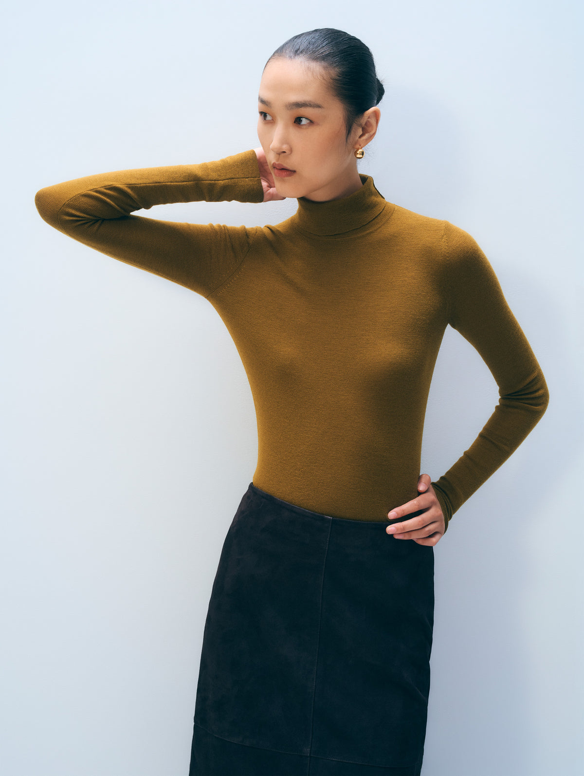 Superfine Merino Turtleneck | Golden Amber
