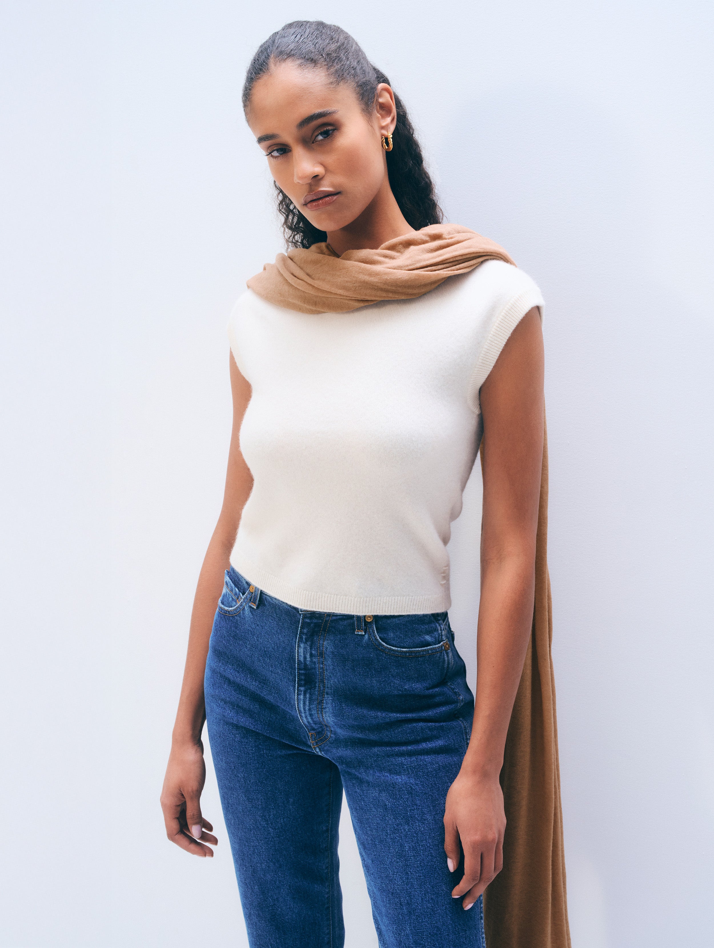 Superfine Cashmere Blend Travel Wrap | Sandstone Brown