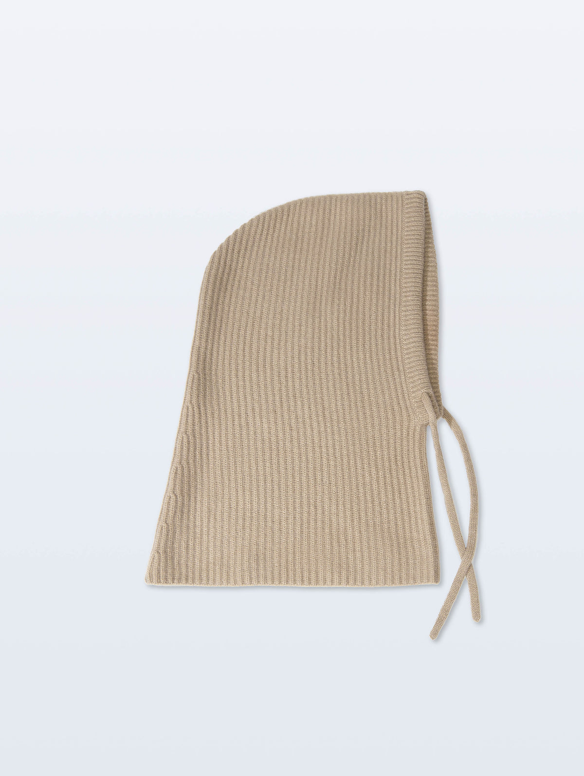 Cashmere Ribbed Balaclava | Taupe Heather