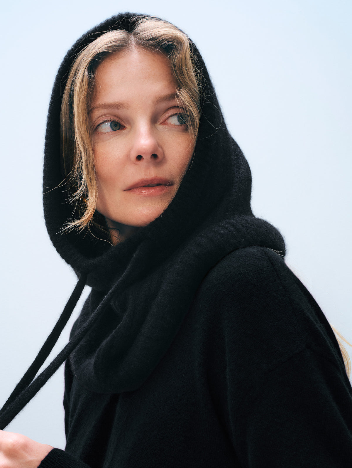 Cashmere Ribbed Balaclava | Black