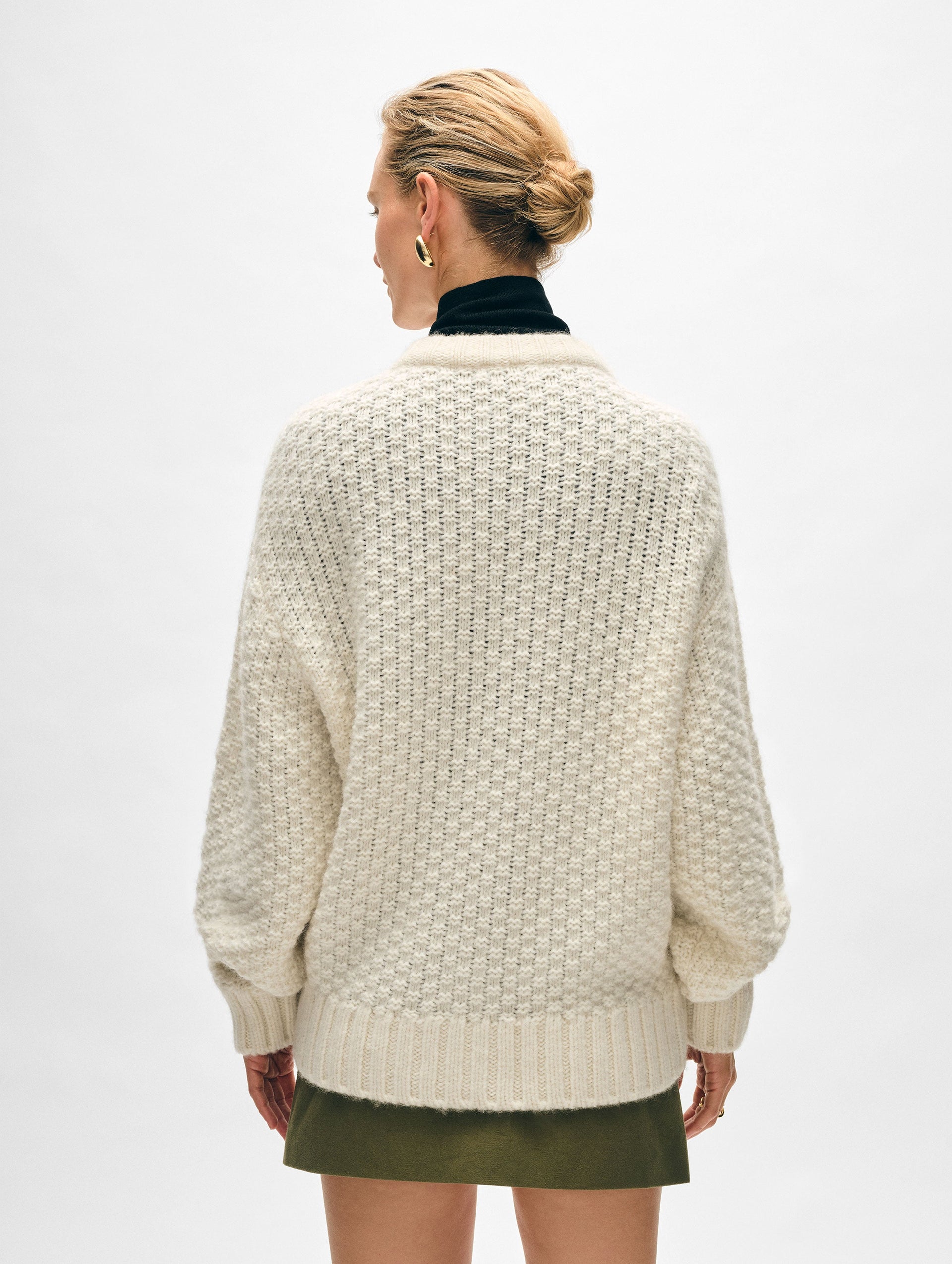 Alpaca Blend Cardigan | White + Warren