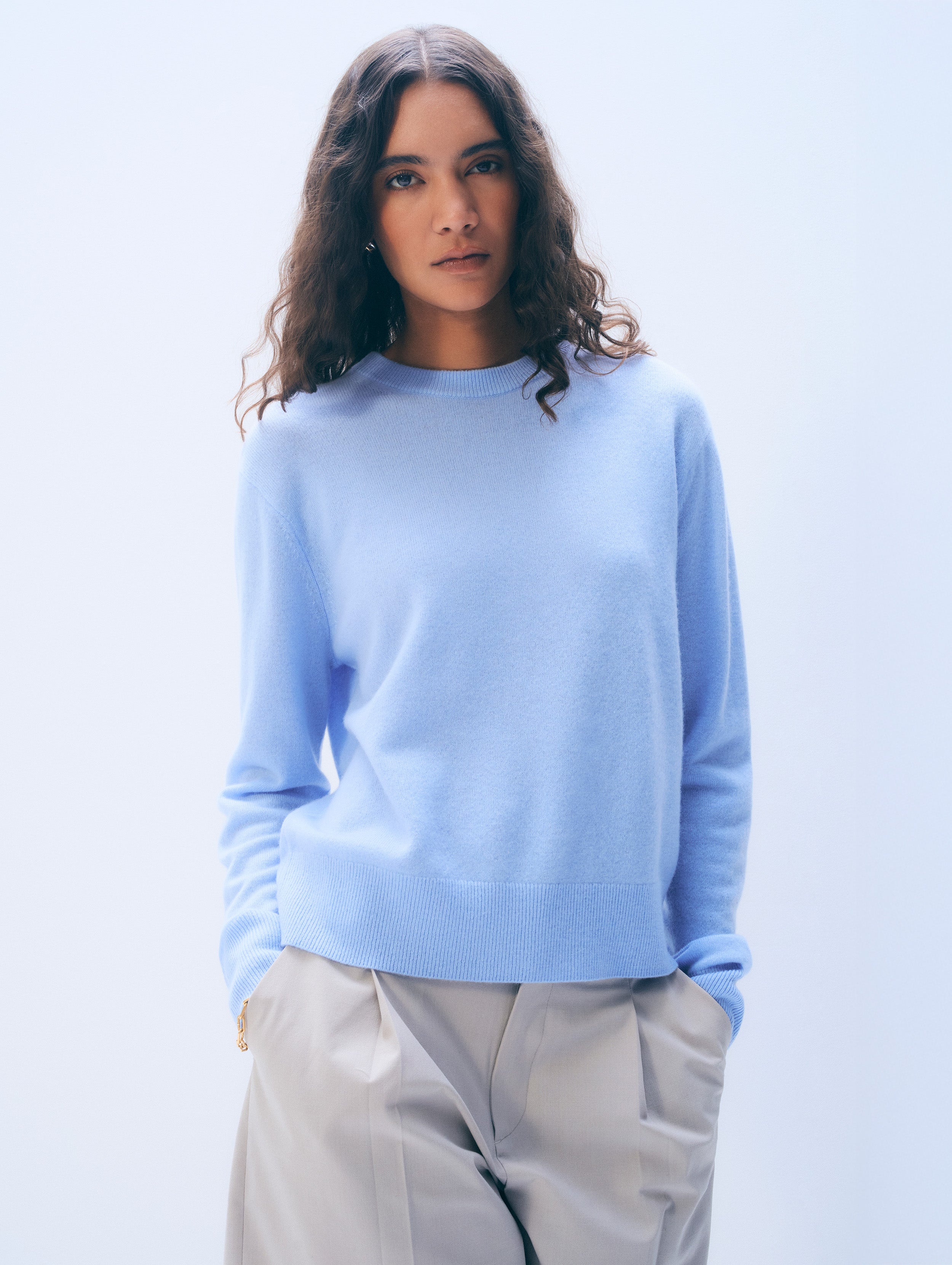 Cashmere Crewneck | Blue Vapor