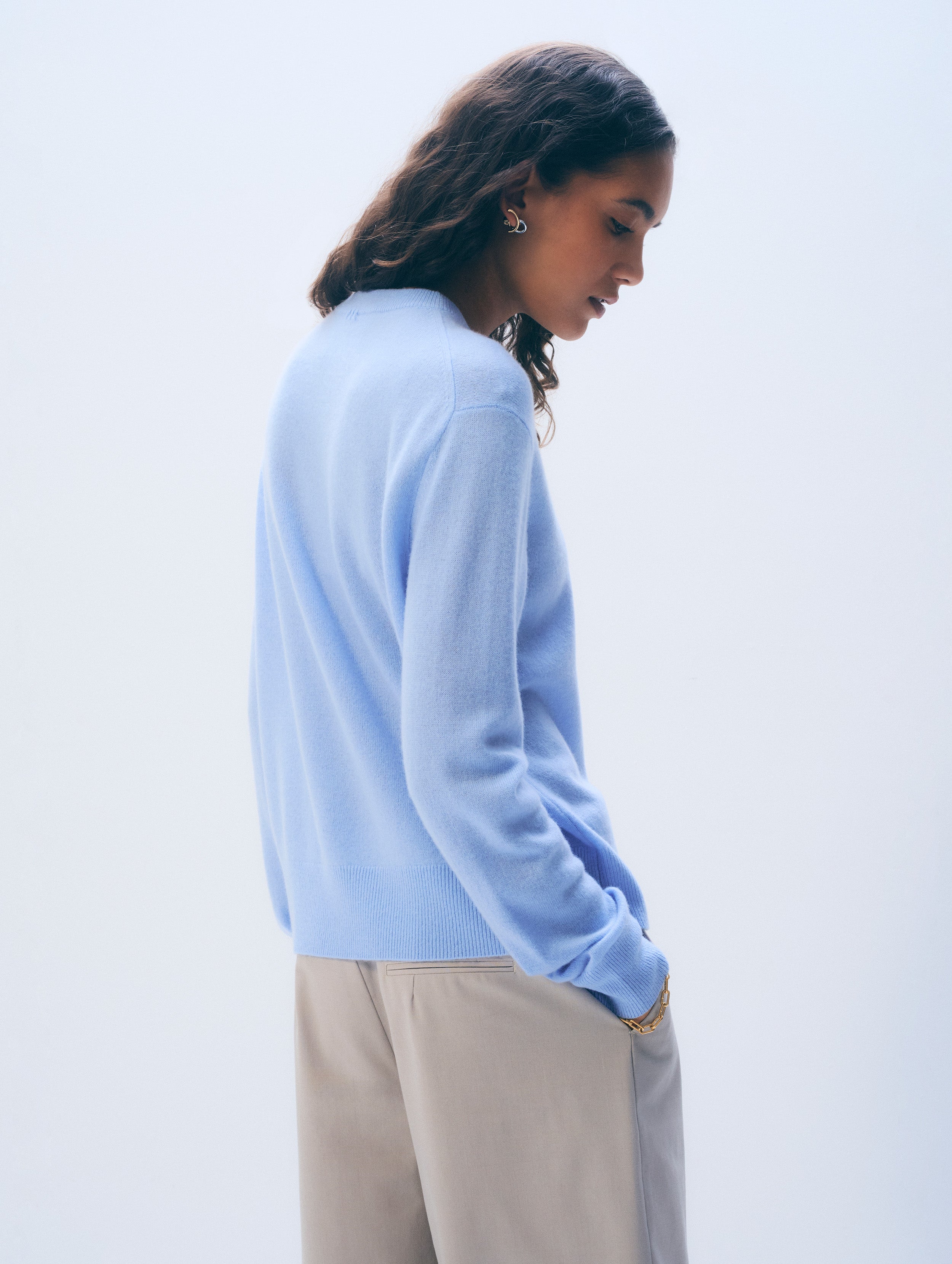 Cashmere Crewneck | Blue Vapor