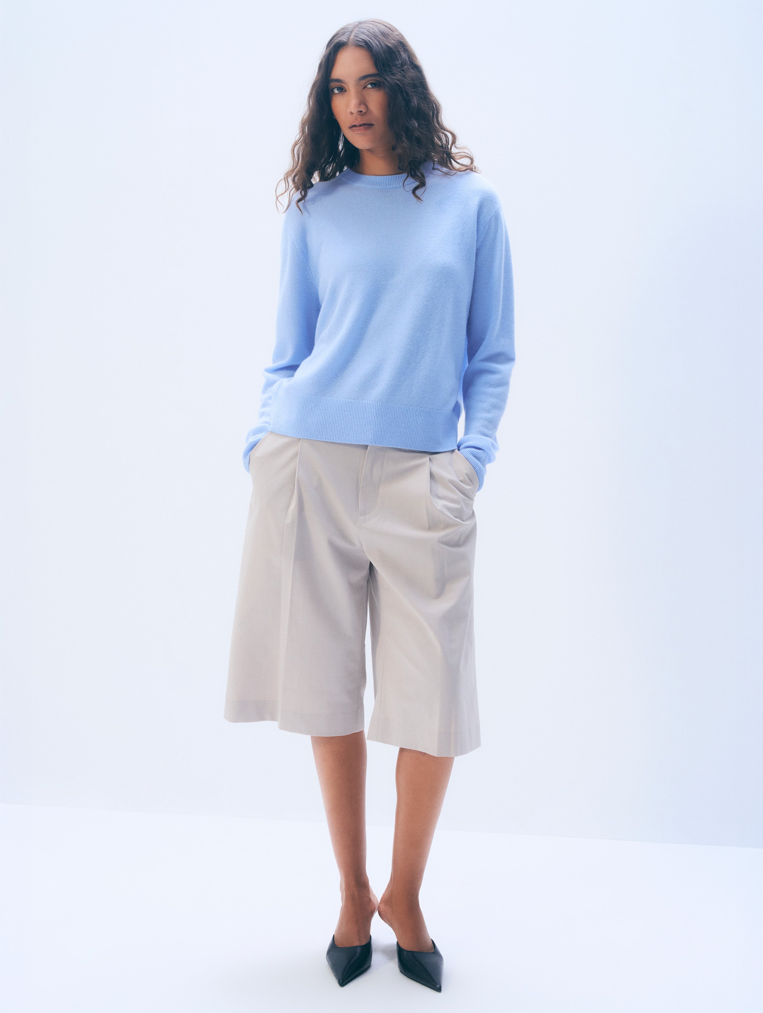 Cashmere Crewneck | Blue Vapor