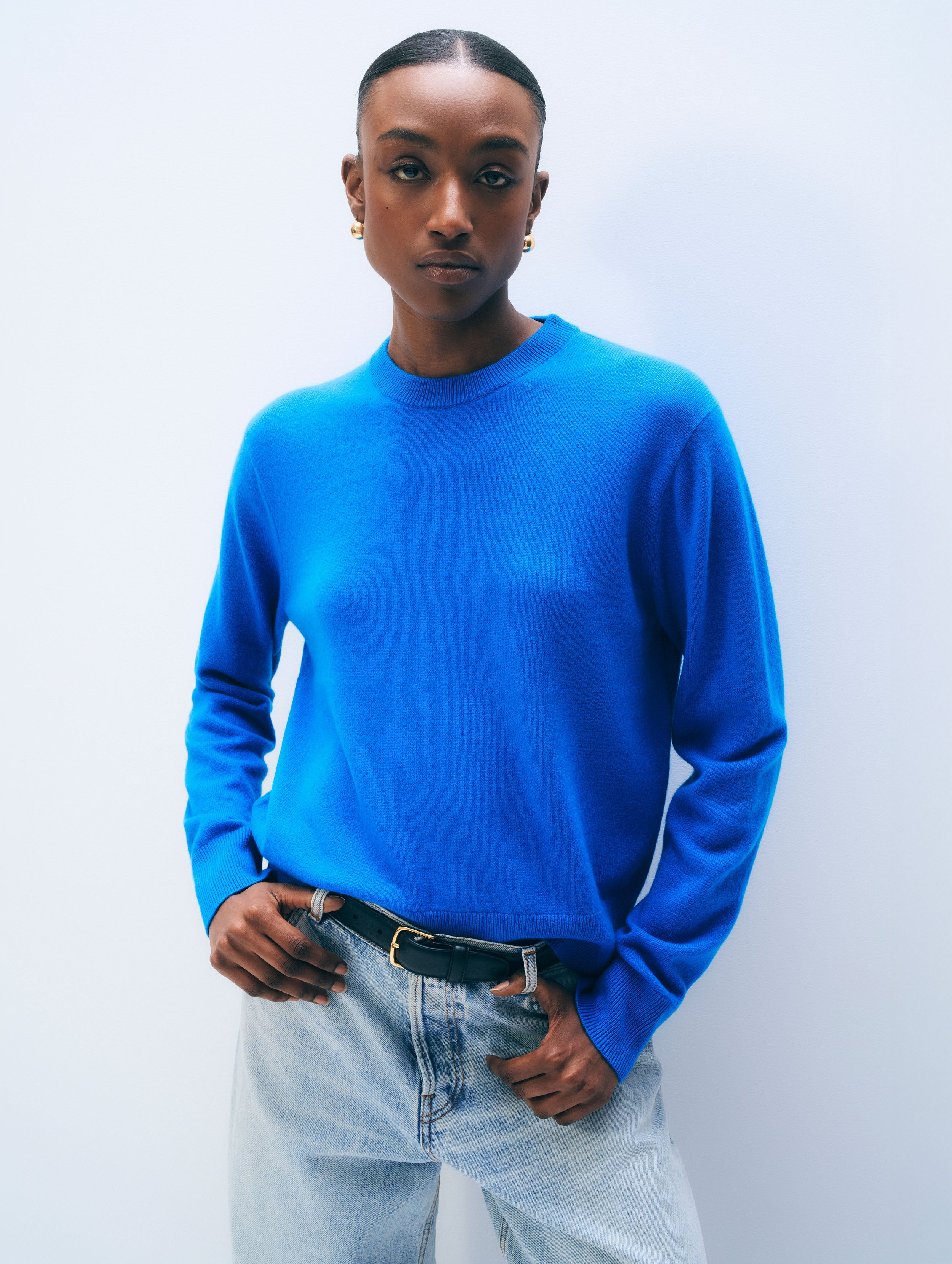 Cashmere Crewneck | Bright Azure
