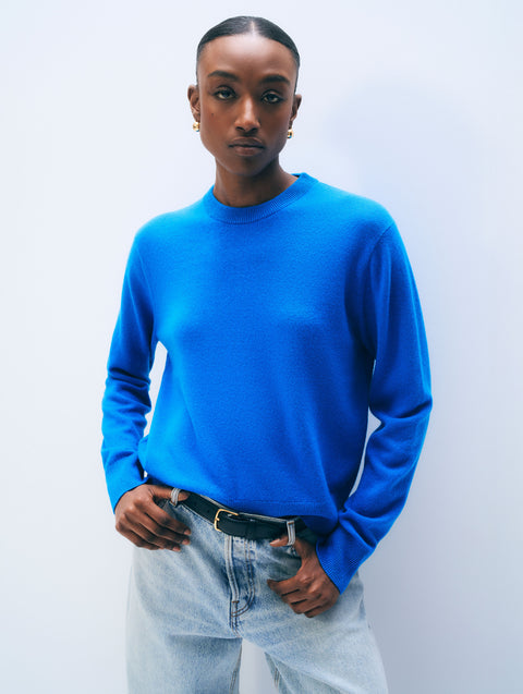 Cashmere V Neck | Bright Azure