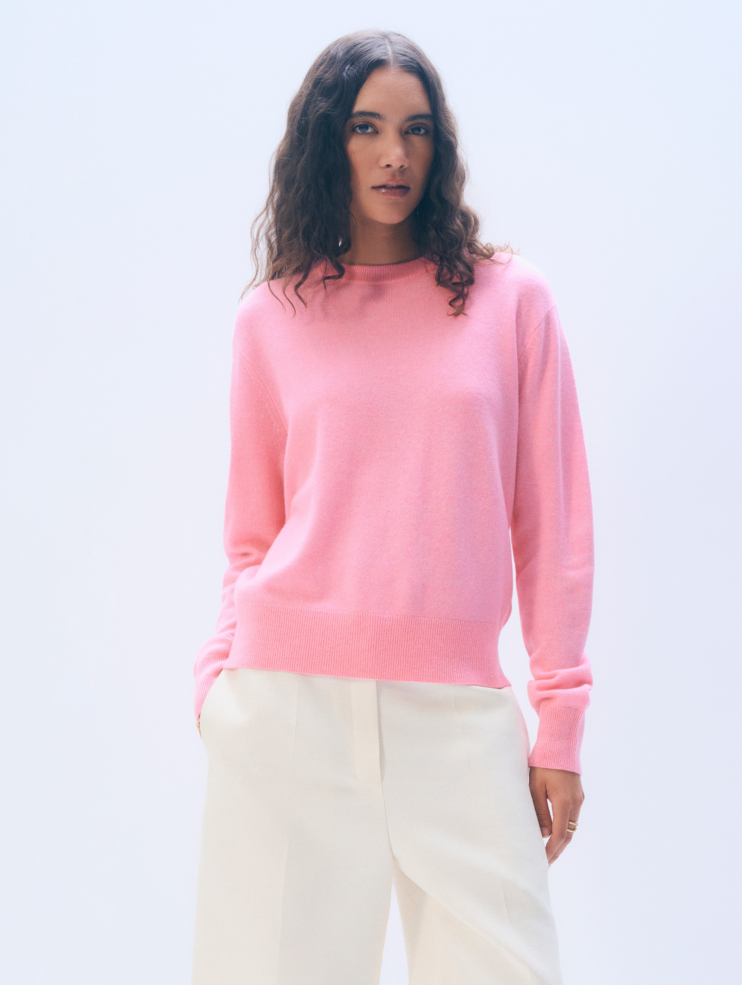 Cashmere Crewneck | Pink Buds