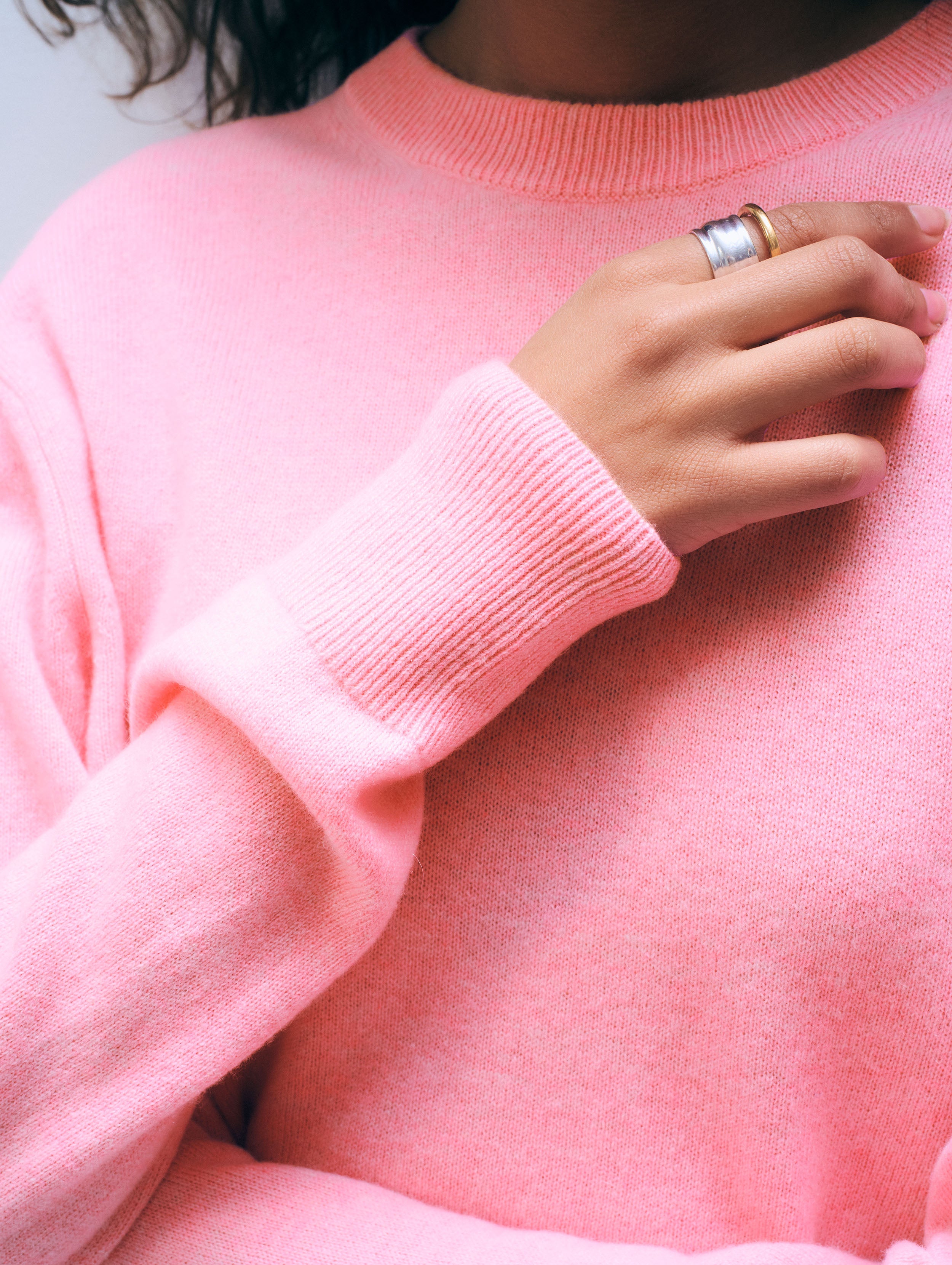 Cashmere Crewneck | Pink Buds