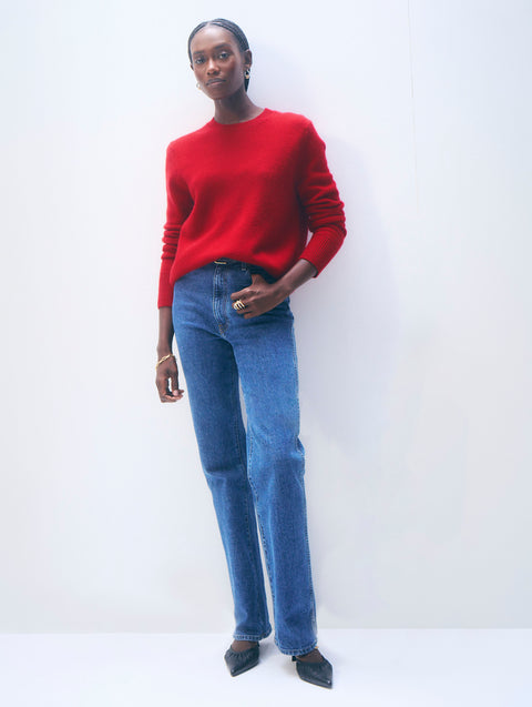 Cashmere V Neck | Deep Crimson